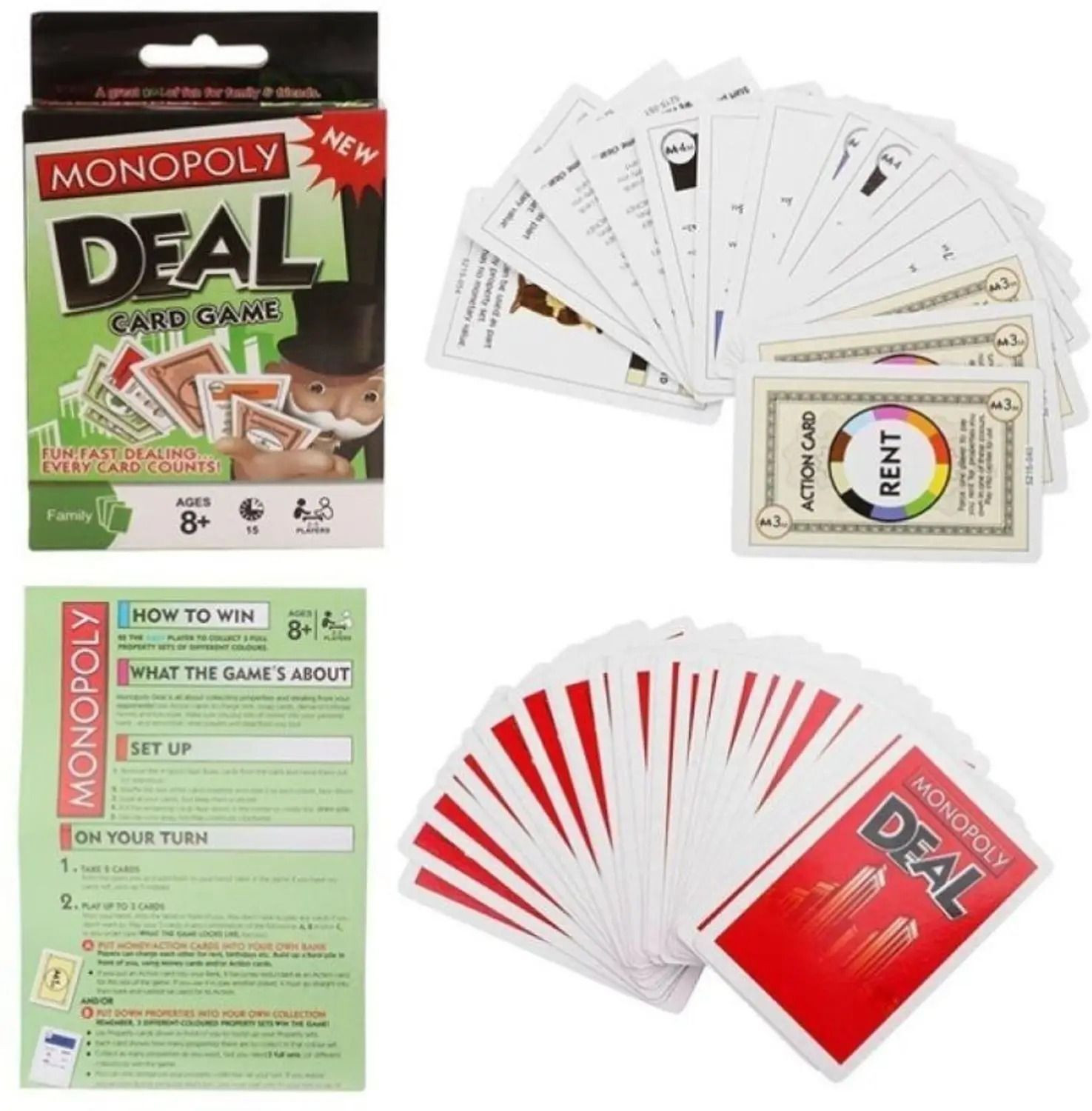 Image of Zokio Monopoly Deal Card Game Fun Family Game Quick and Entertaining Party Game .