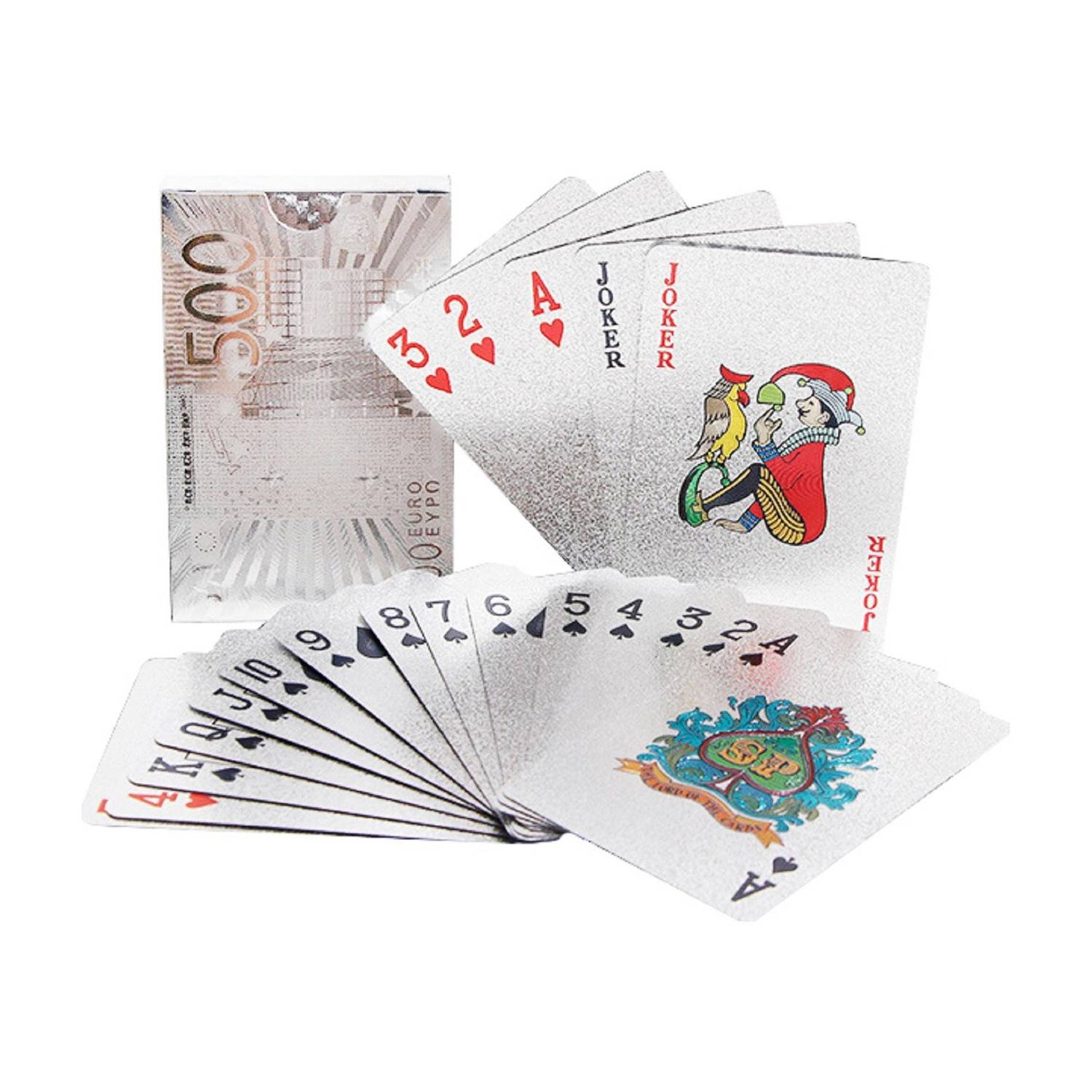 Aseenaa Waterproof PVC Playing Cards | Plastic Playing Set for Game Deck | Gift Poker | Table Cards with Razor Edges and Corners for Classic Magic Tricks Games | Colour - Silver