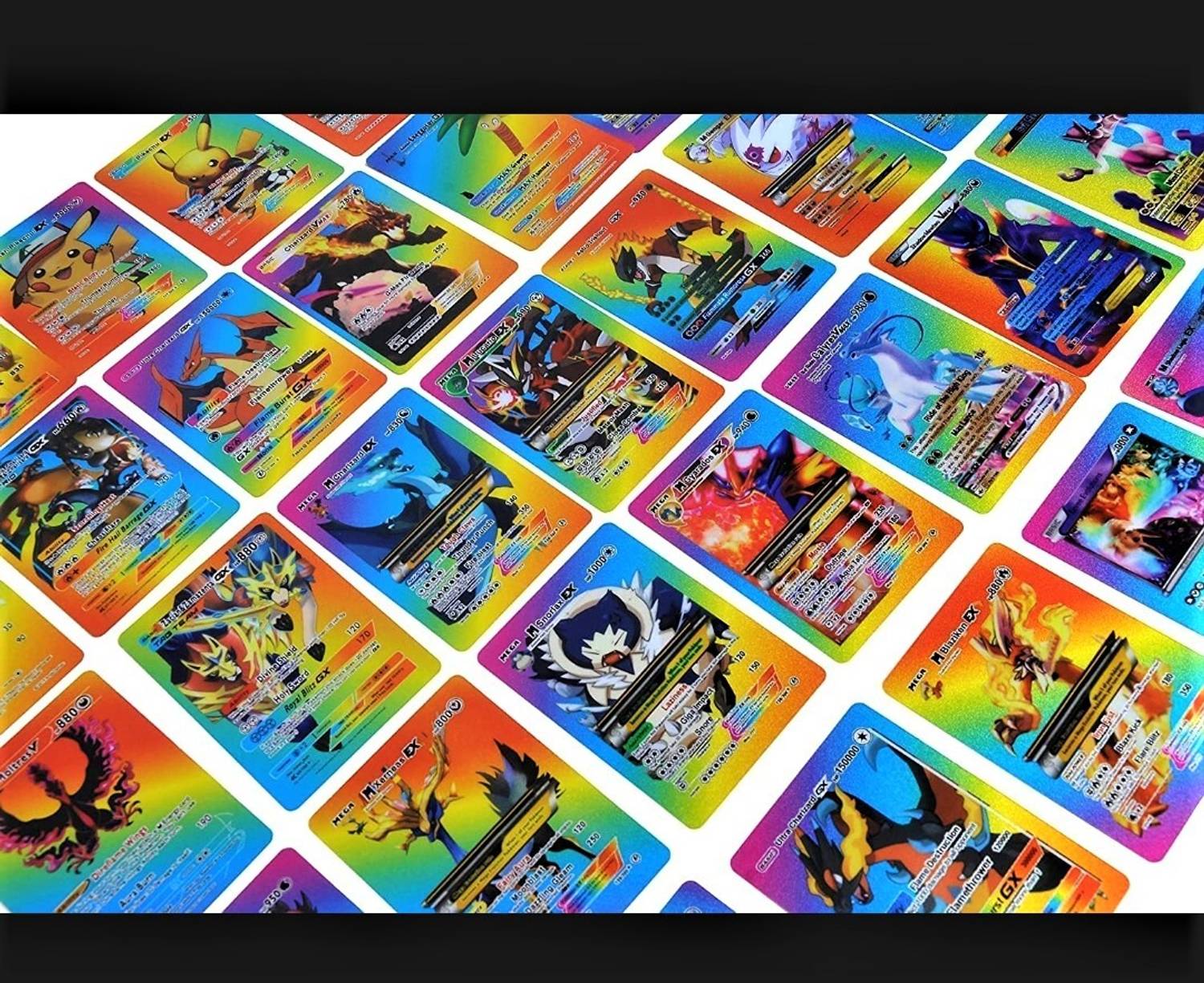 Thrifx Premium Pokemon Rainbow Cards 55 Pcs Multicolor Metal Vmax