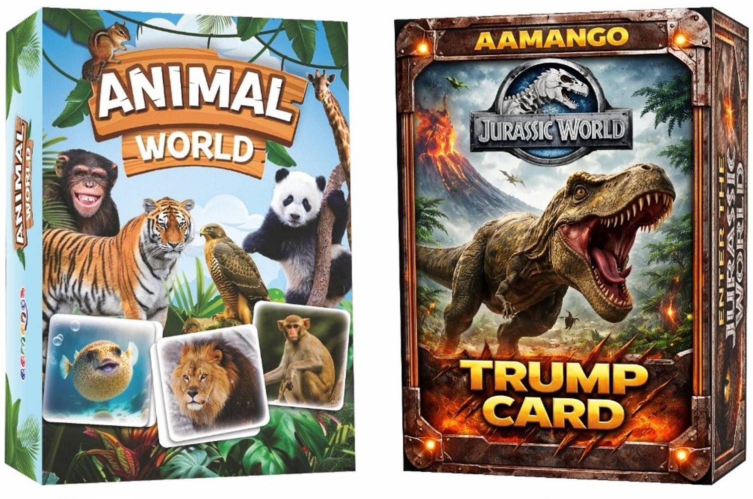 Aamango Jurassic & Animal Educational Cards Combo