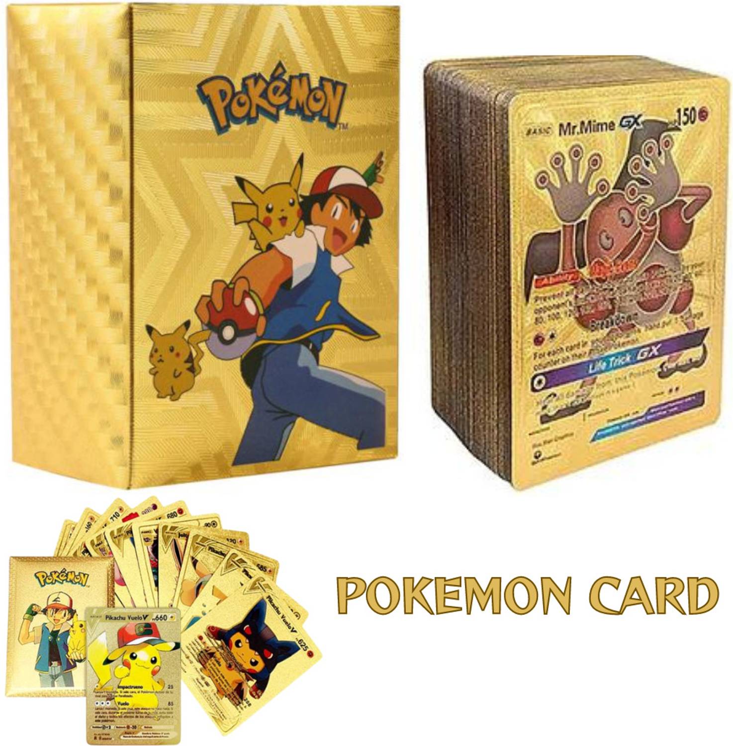 SHINI LIFESTYLE Waterproof Golden Pokémon Card Set - 55 Different