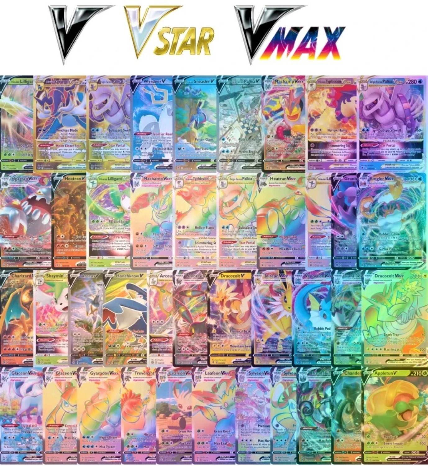 Image of Thrifx Premium Pokemon Cards 150 Pcs Vmax Vstar Gx V Trainer Real Playing Booster Card