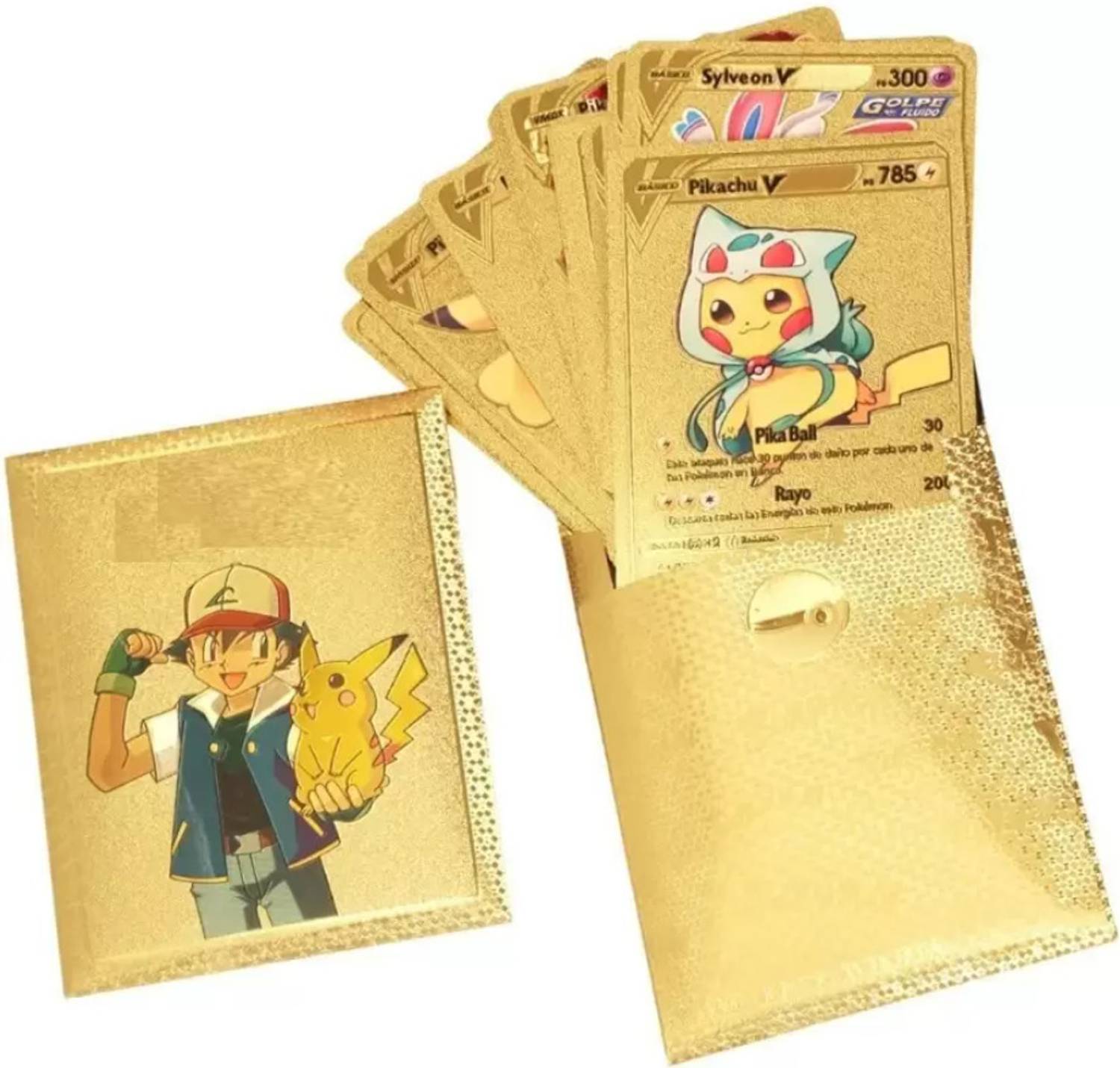 AKTOON TOYS Collectible Pokemon 10 PCS Gold Foil Playing Cards