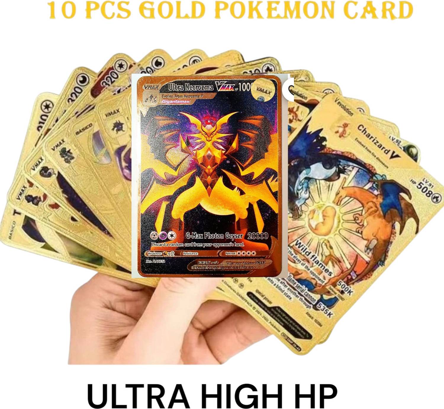 Bestdeals Latest 10 pcs gold high hp above 1000 cards vmax Gx trainer cards  - Latest 10 pcs gold high hp above 1000 cards vmax Gx trainer cards . Buy  Pokemon, Pikachu