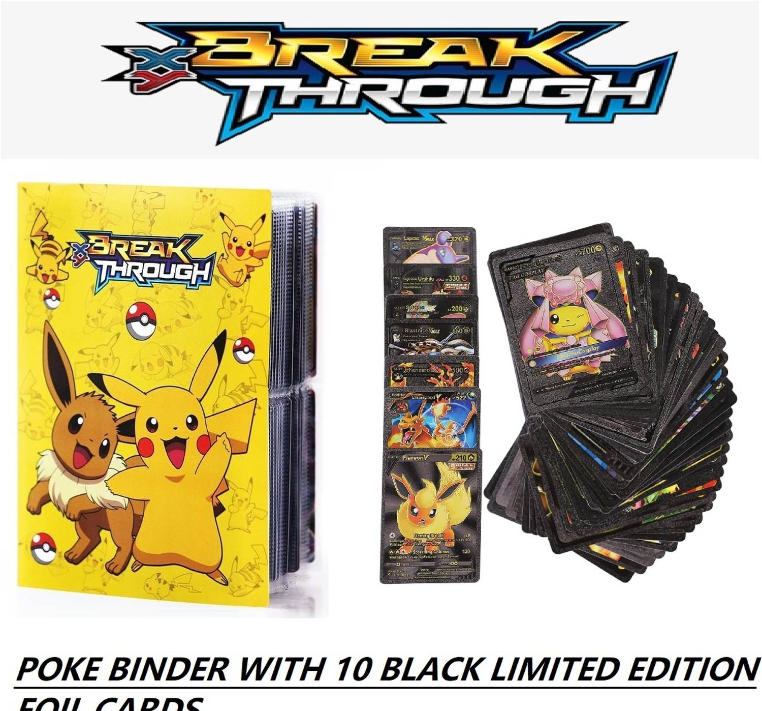 CrazyBuy POKEMON CARD BINDER ( 120 POCKET SPACES ) AND 10 BLACK FOIL CARDS  - POKEMON CARD BINDER ( 120 POCKET SPACES ) AND 10 BLACK FOIL CARDS . Buy pokemon  trading