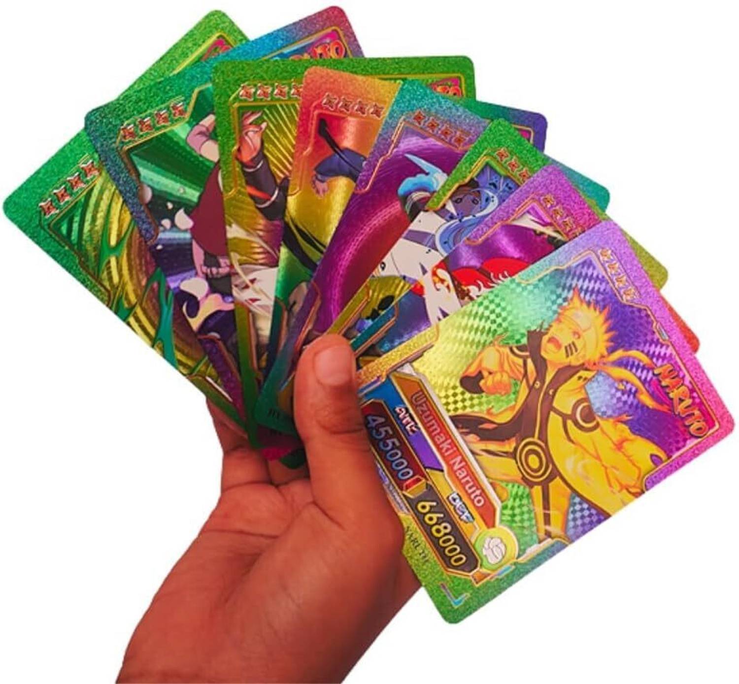 CravingKart Naruto Rainbow Anime Trading Playing Card Set – 55