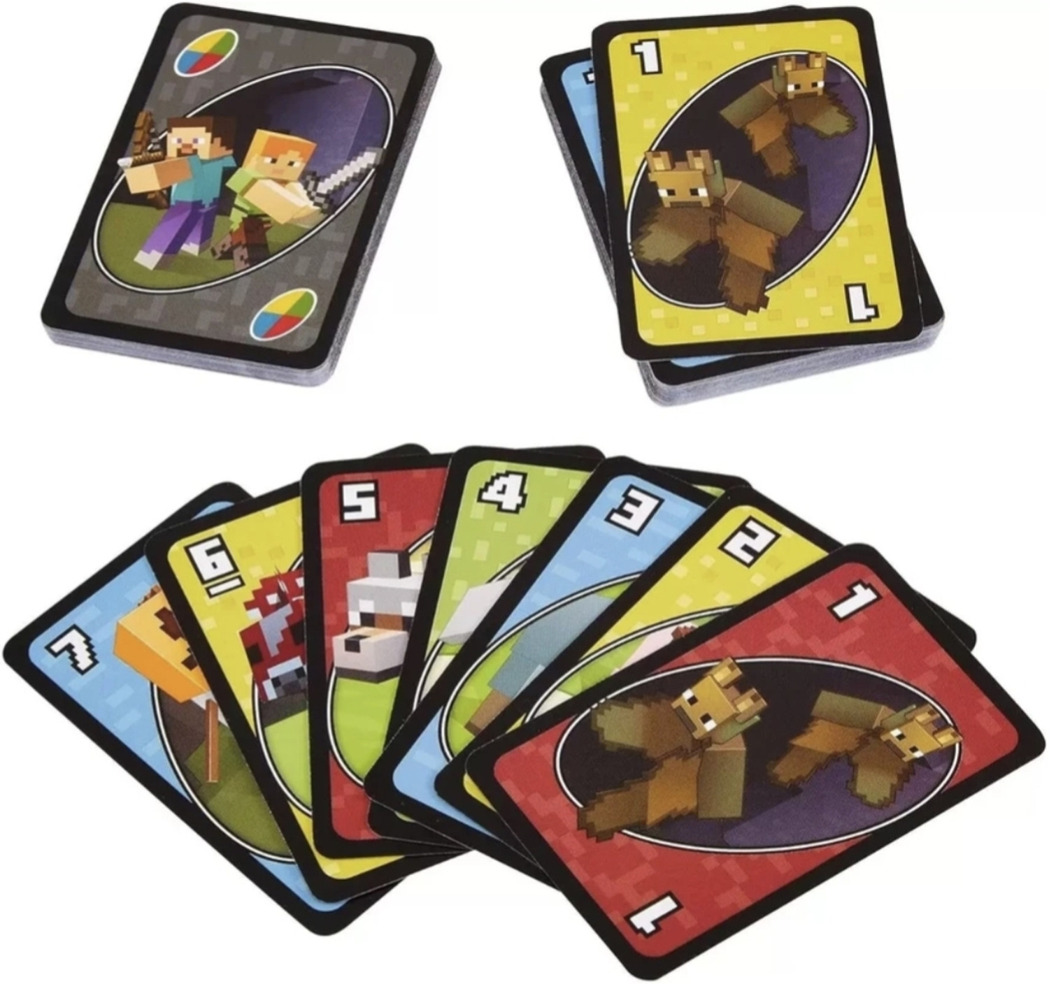 Image of Thrifx UNO Card Game Combo | UNO Dragon Ball Z + UNO Minecraft | Anime & Gaming Cards