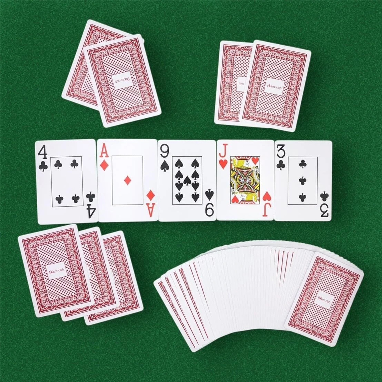 Image of Gift Collection Premium Quality Poker Club 100% Pure Plastic Waterproof Playing Cards Set of 4
