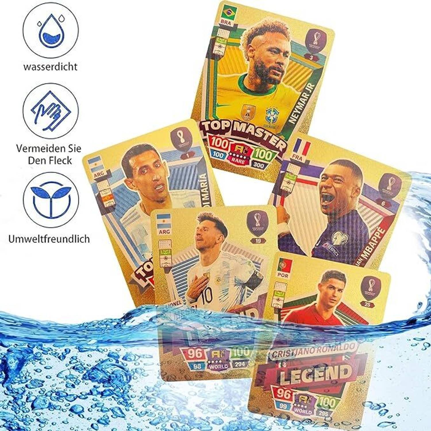 CrazyBuy World Cup Football Soccer Star 55 Gold Cards, Soccer