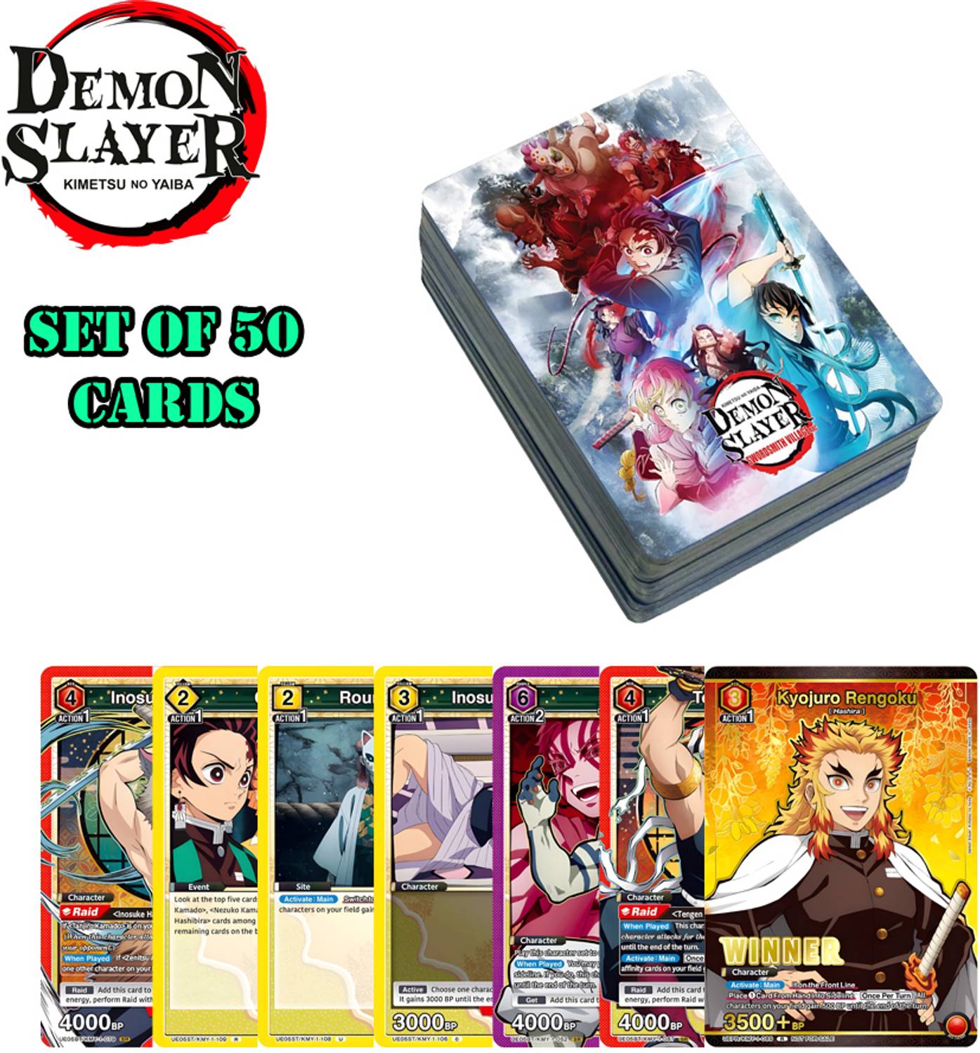 AncientKart NewRare Anime Demon Slayer Cards for Playing Set of 50 -  NewRare Anime Demon Slayer Cards for Playing Set of 50 . shop for  AncientKart products in India. | Flipkart.com