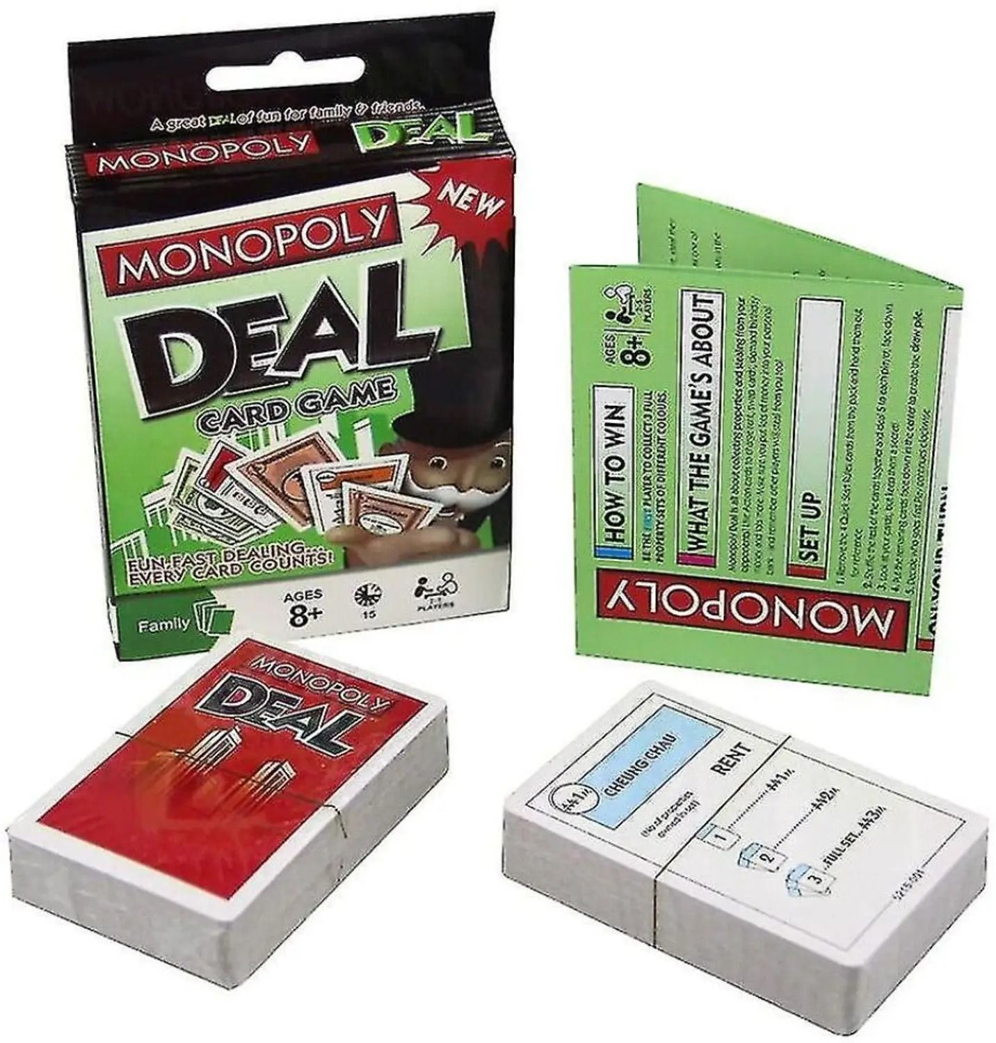 Image of Zokio Monopoly Deal Card Game Fun Family Game Quick and Entertaining Party Game .