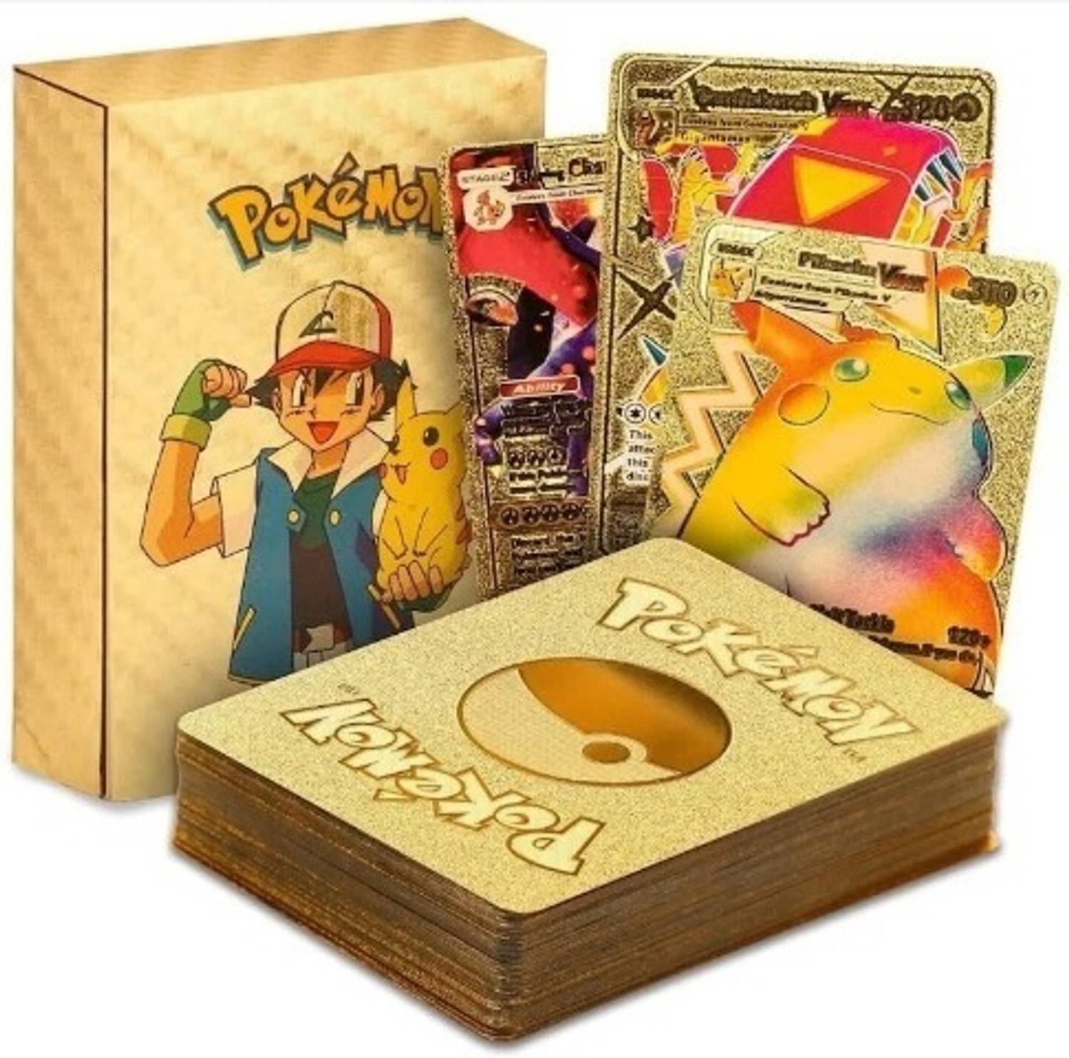 pokemon gold foil card deck Amazon.com: 55 PCS Gold Cards Packs Rare Golden Cards Deck Box Gold Foil  Card for Fans/Kids/Collectors Gifts (No Duplicates) (55 Pcs A) : Toys &  Games