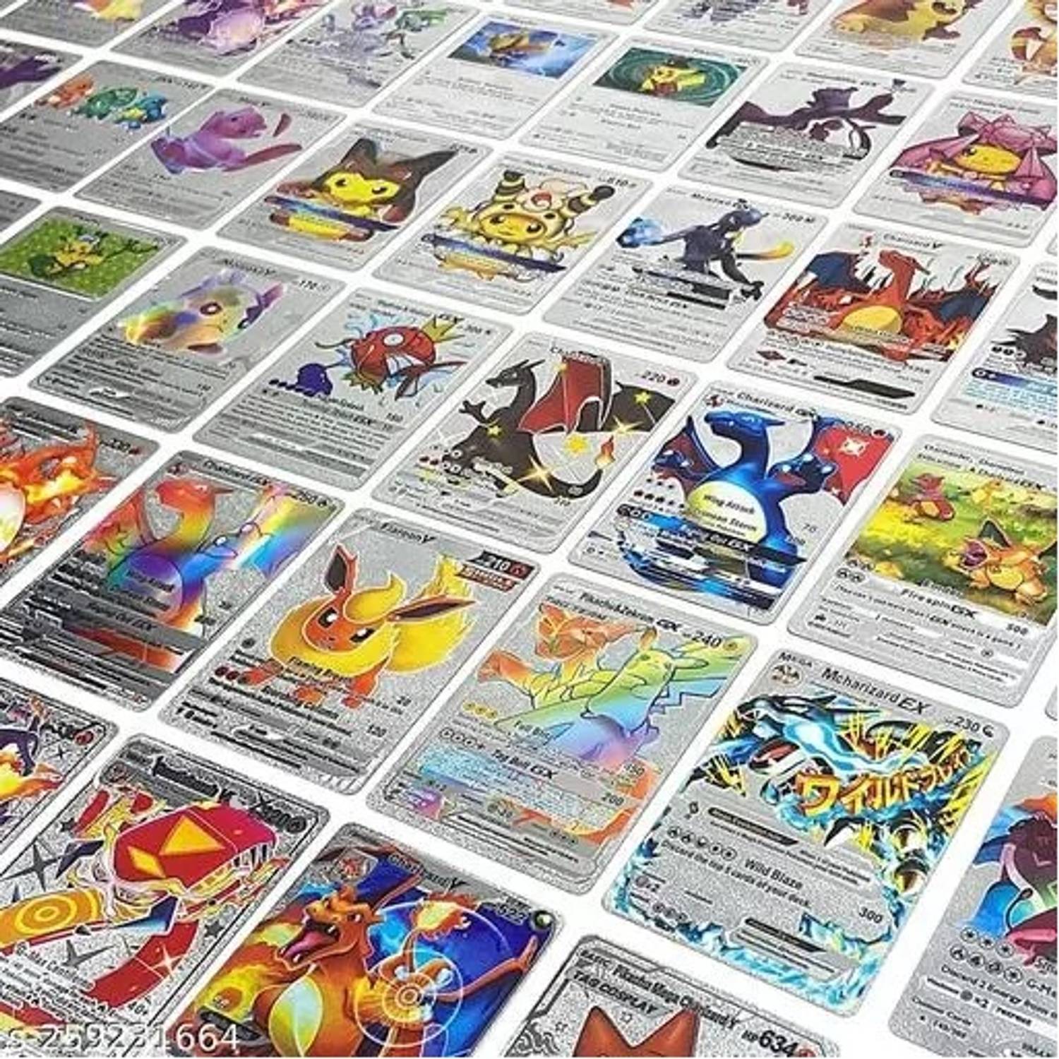 CrazyBuy Pokemon Silver Foil Cards Vmax V GX EX DX Collection Rare