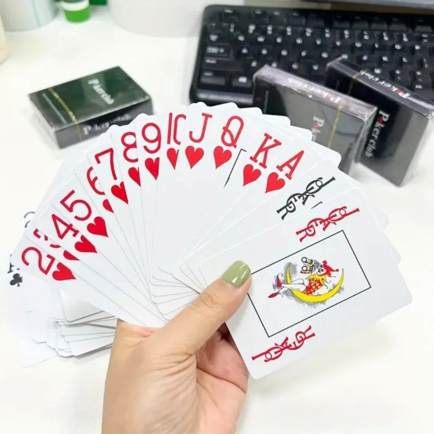 Image of Gift Collection Premium Quality Poker Club 100% Pure Plastic Waterproof Playing Cards Set of 4