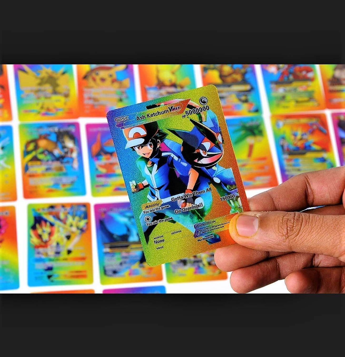 Thrifx Premium Pokemon Rainbow Cards 55 Pcs Multicolor Metal Vmax