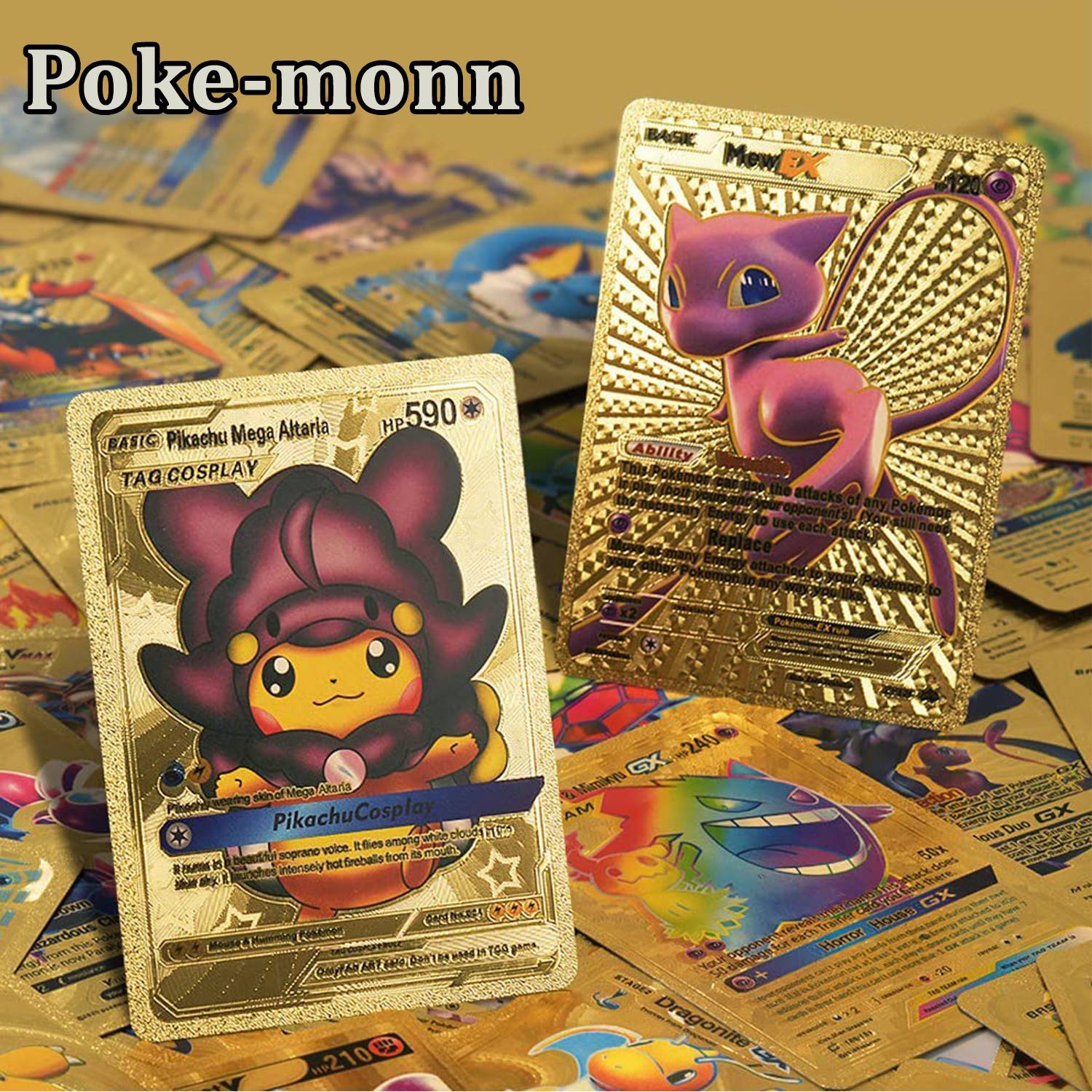 MARS poke-monn 110 Pieces Gold cards for kids - poke-monn 110
