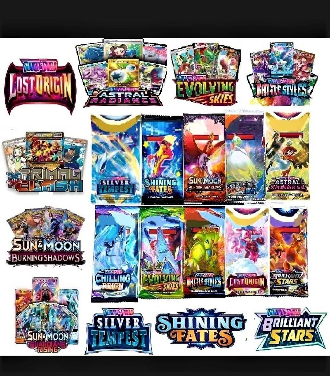 Thrifx Premium Pokemonne Cards 200 Pcs Booster Box Packs Vmax