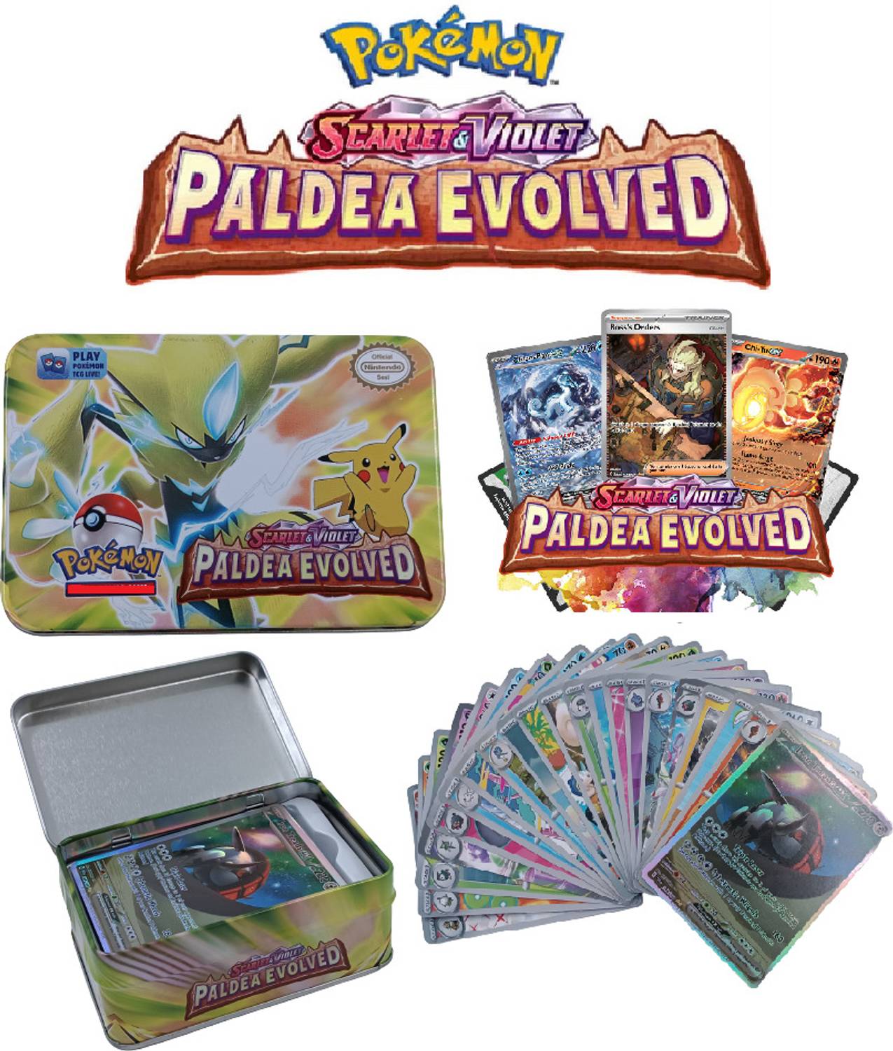 CrazyBuy Pokemon New Scarlet & Violet Paldea Evolved with 41+1 Cards With  Tin - Pokemon New Scarlet & Violet Paldea Evolved with 41+1 Cards With Tin  . Buy pokemon toys in India.
