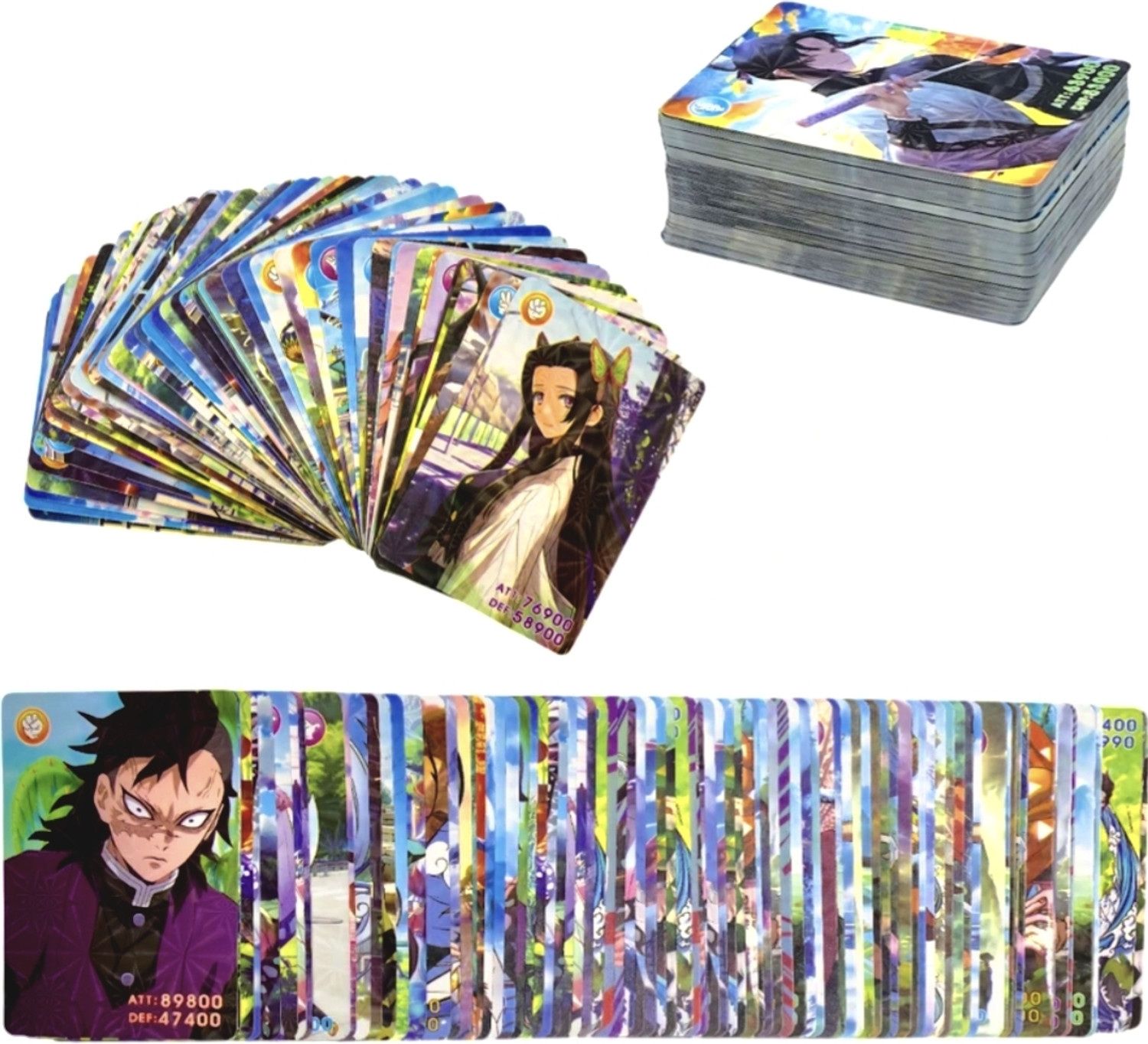 Image of EpicTurners Demon Slayer Anime Cards | Tanjiro Nezuko Zenitsu Inosuke 50 Cards