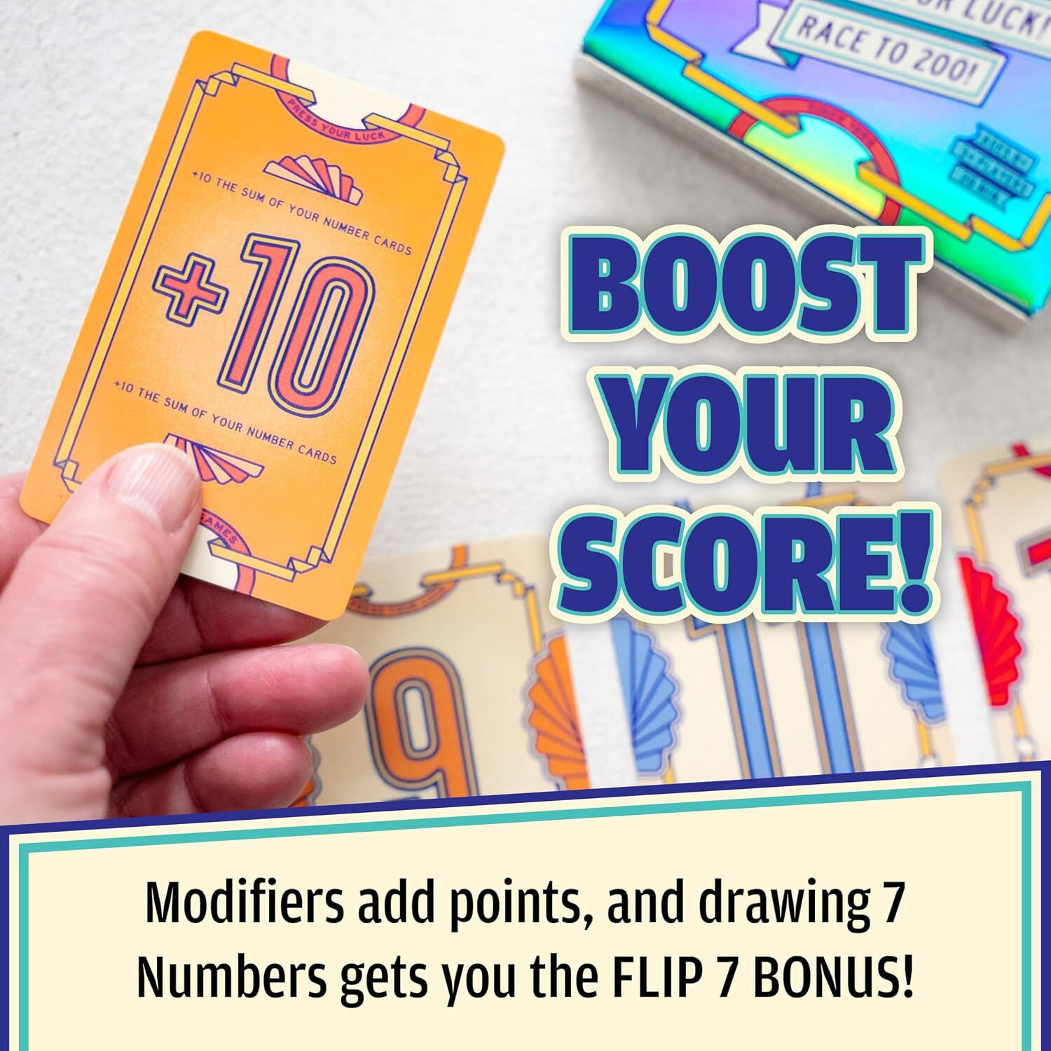 Image of Zuigo Flip 7 Card Game - Fast-Paced Family Strategy Card Game Fun Party & Travel Game. (Multicolor)