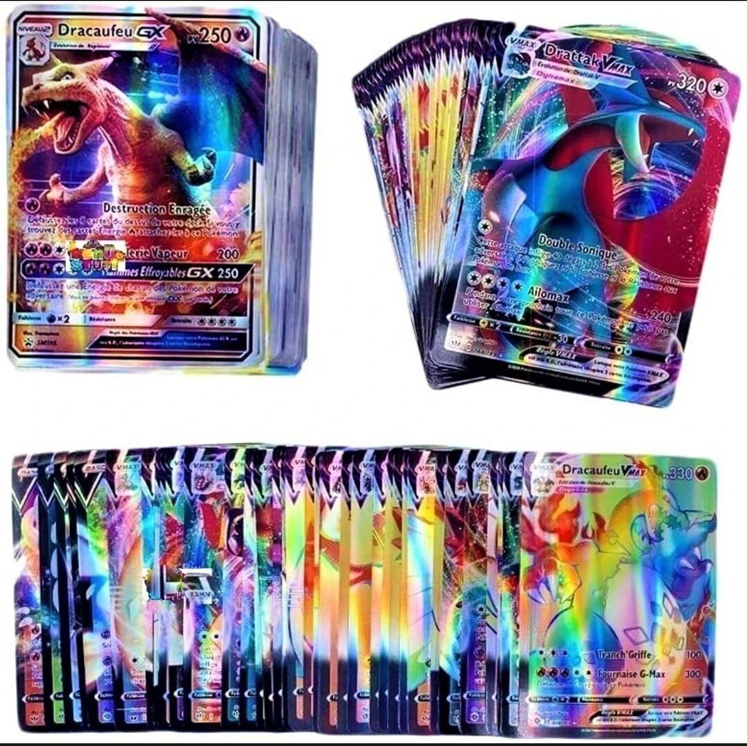 100 pcs vmax pokemon cards Pack 100 VMAX Deck Collection Dominican Republic [Water] 2 Turners Premium Pokemon Cards 100