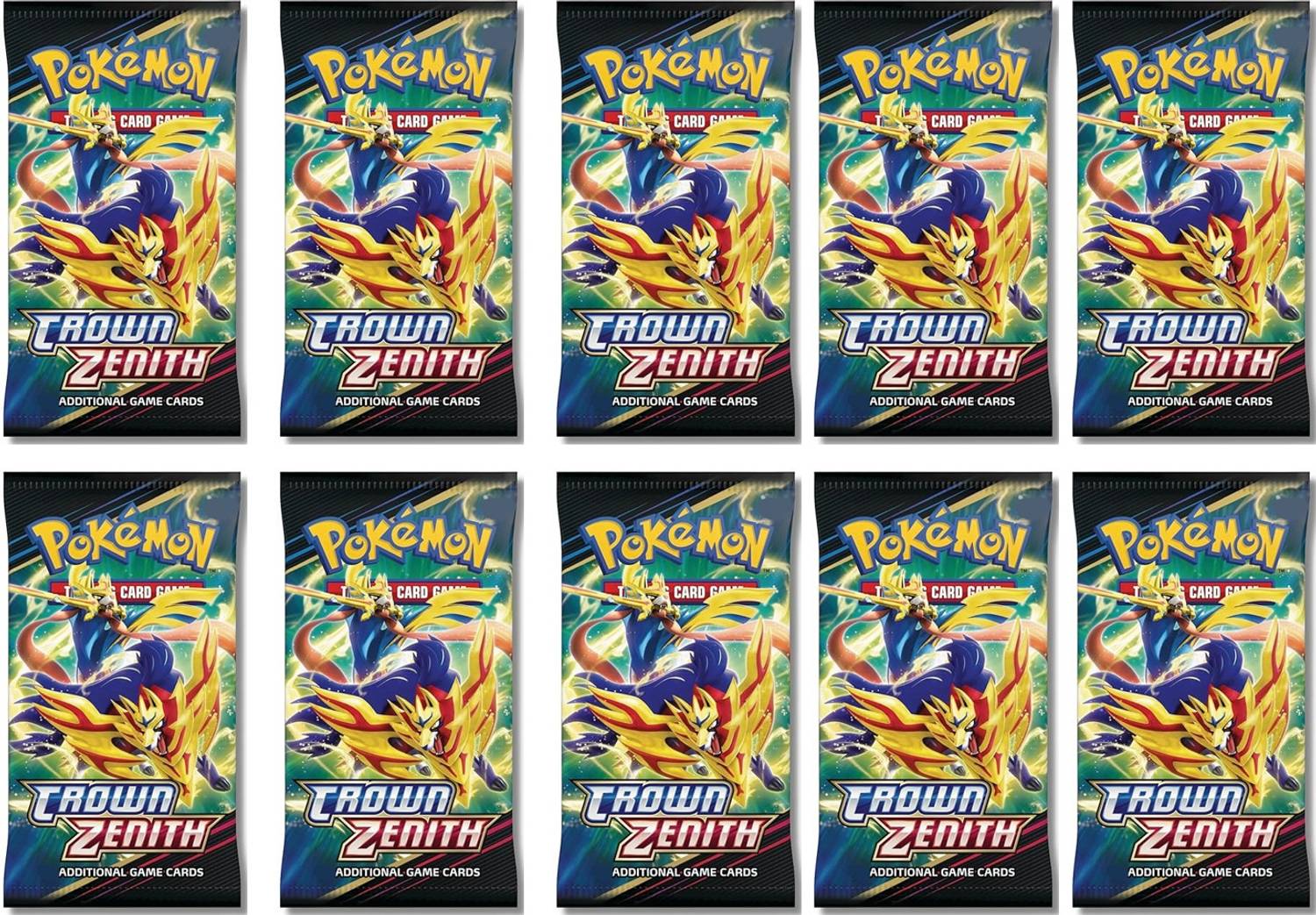 Gift Collection Pokemon Crown Zenith 10 Set Booster Pack Cards V
