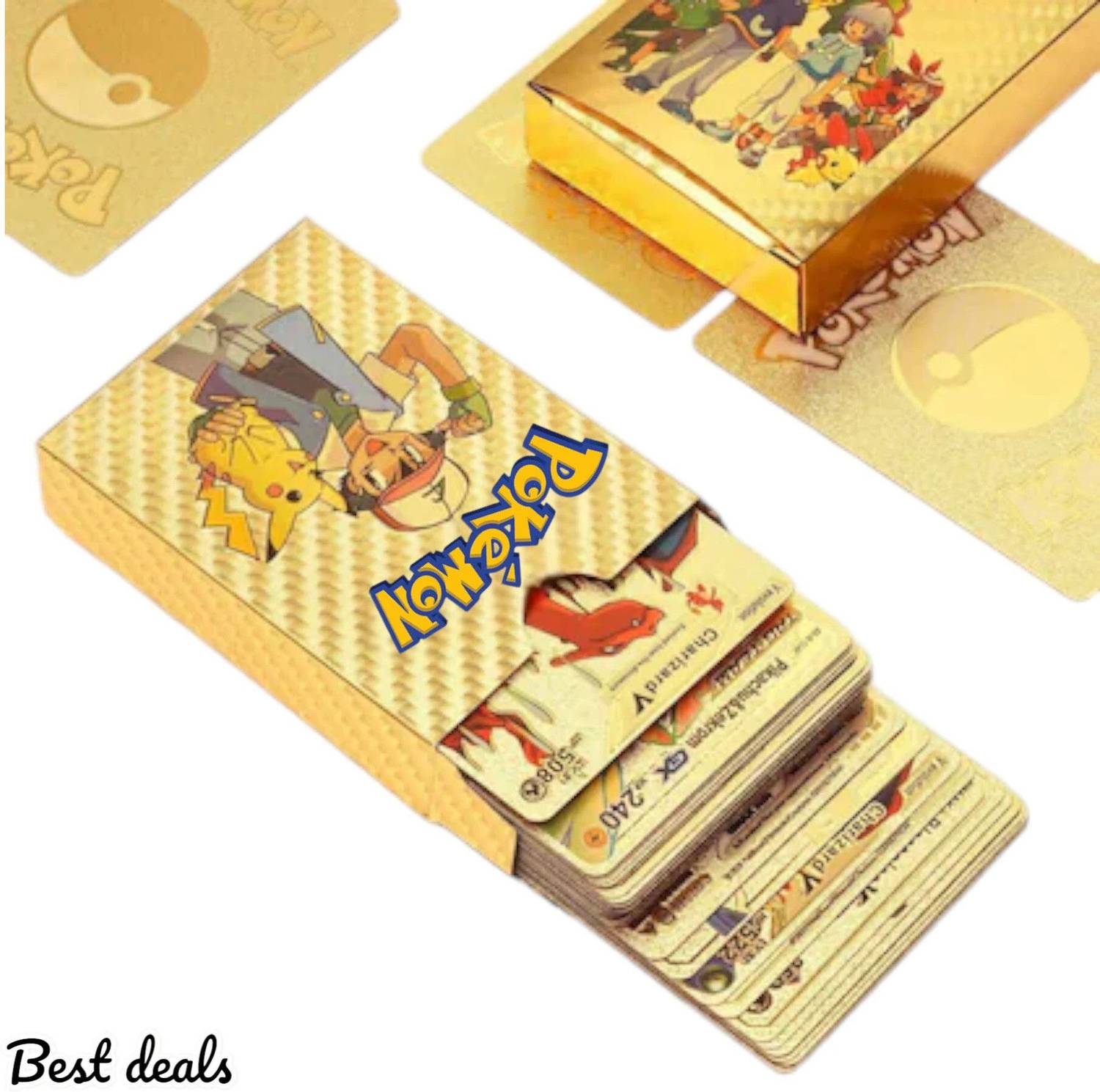 Bestdeals Latest New Pokemon cards golden,55 pokemon card gold, tcg box  deck pack set - Latest New Pokemon cards golden,55 pokemon card gold, tcg  box deck pack set . Buy pikachu toys