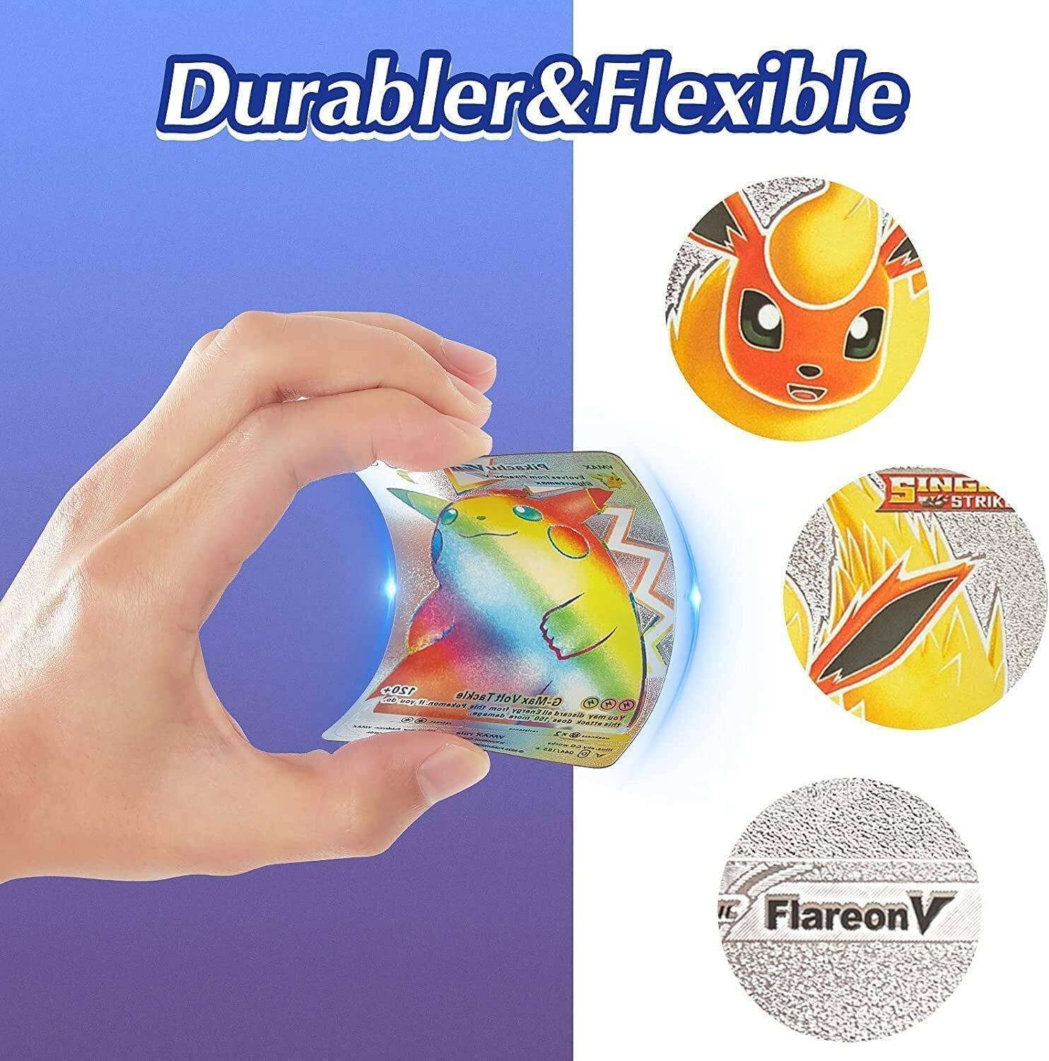 FITUP ™Waterproof 55pcs Pokemon TCG Silver Card Box V Series Vmax