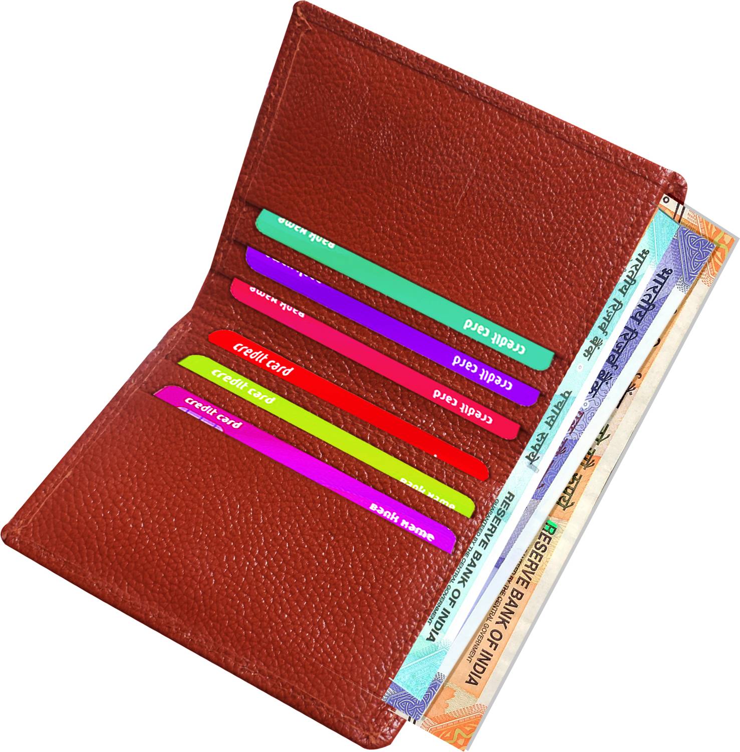 ABYS 100% Genuine Leather RFID 6 Slots Card Holder 15 Card Holder