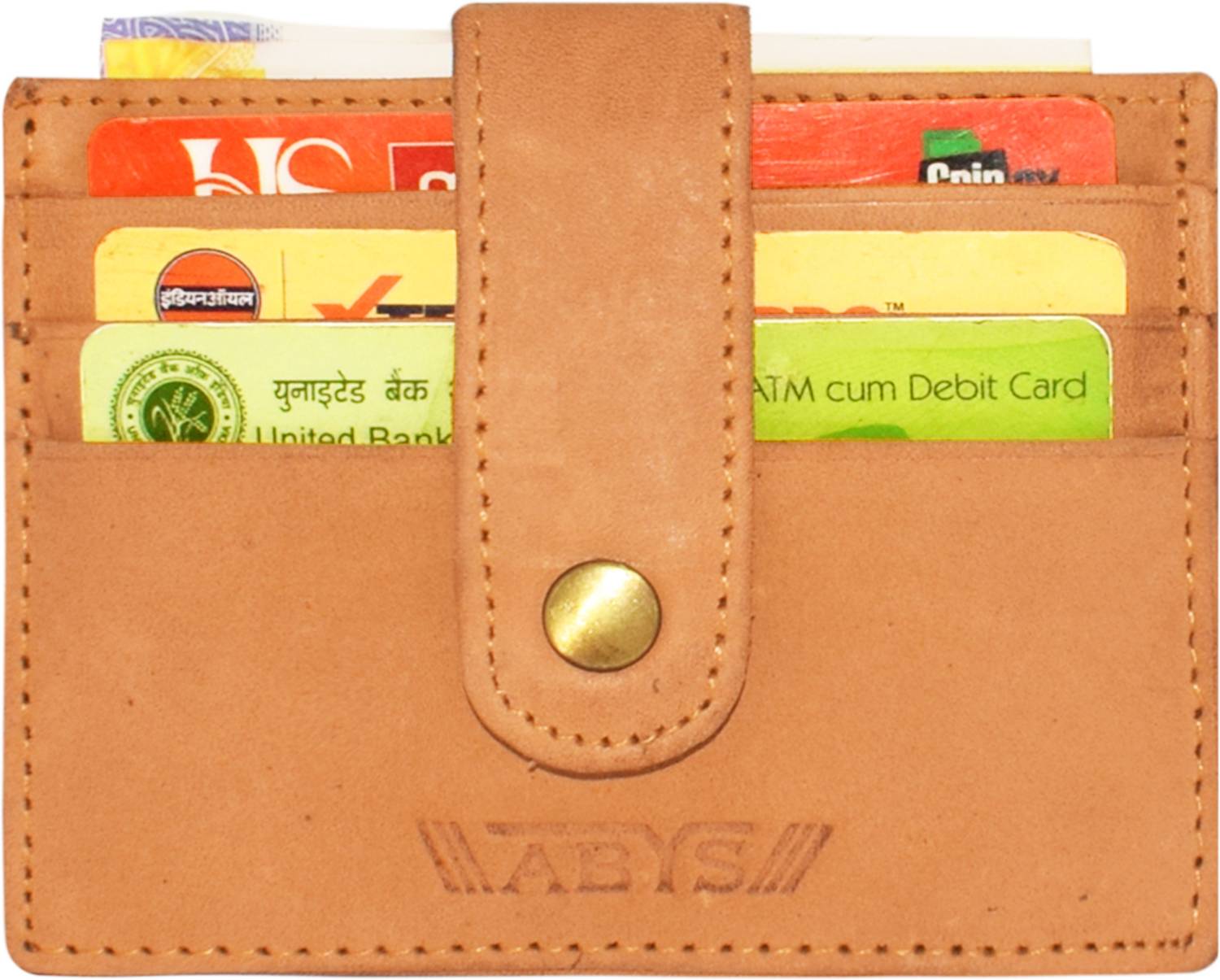 ABYS 100% Genuine Leather Debit | Credit | ATM Card Holder for Men & Women 6 Card Holder