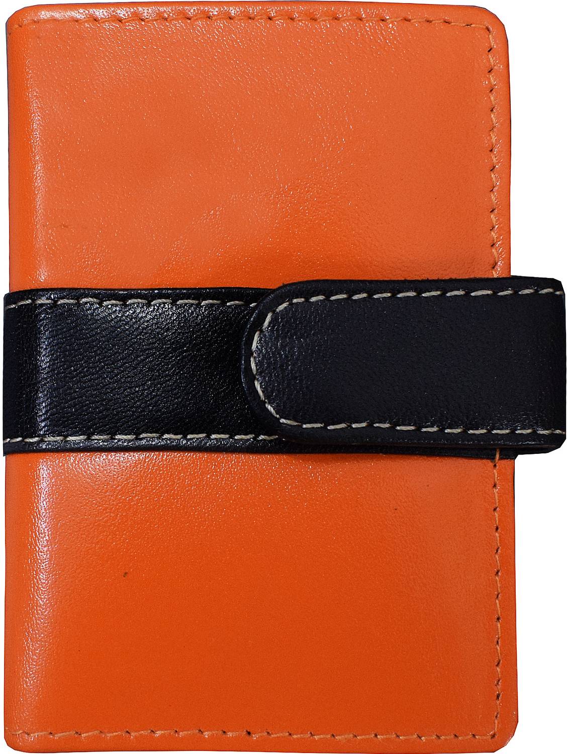 ABYS 100% Genuine Leather Men And Women Card Holder,Wallet (Orange) 15 Card Holder