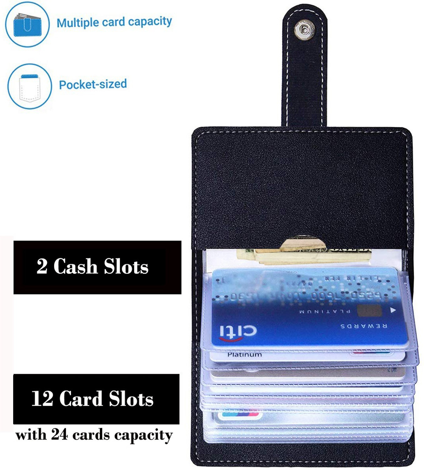 Image of StealODeal Pu Leather Business Visiting Men Women Credit /Debit 24 Card Holder