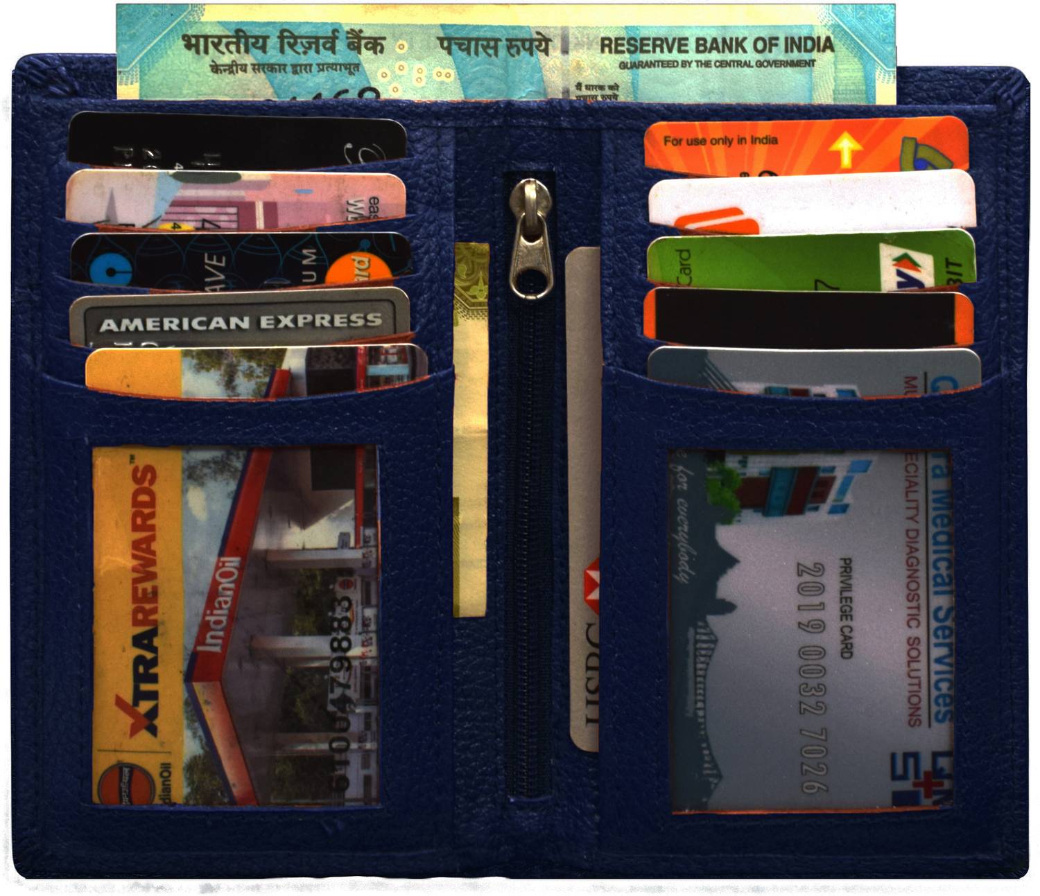 ABYS Men & Women Casual, Travel, Formal, Evening/Party, Ethnic, Trendy Blue Genuine Leather Card Holder