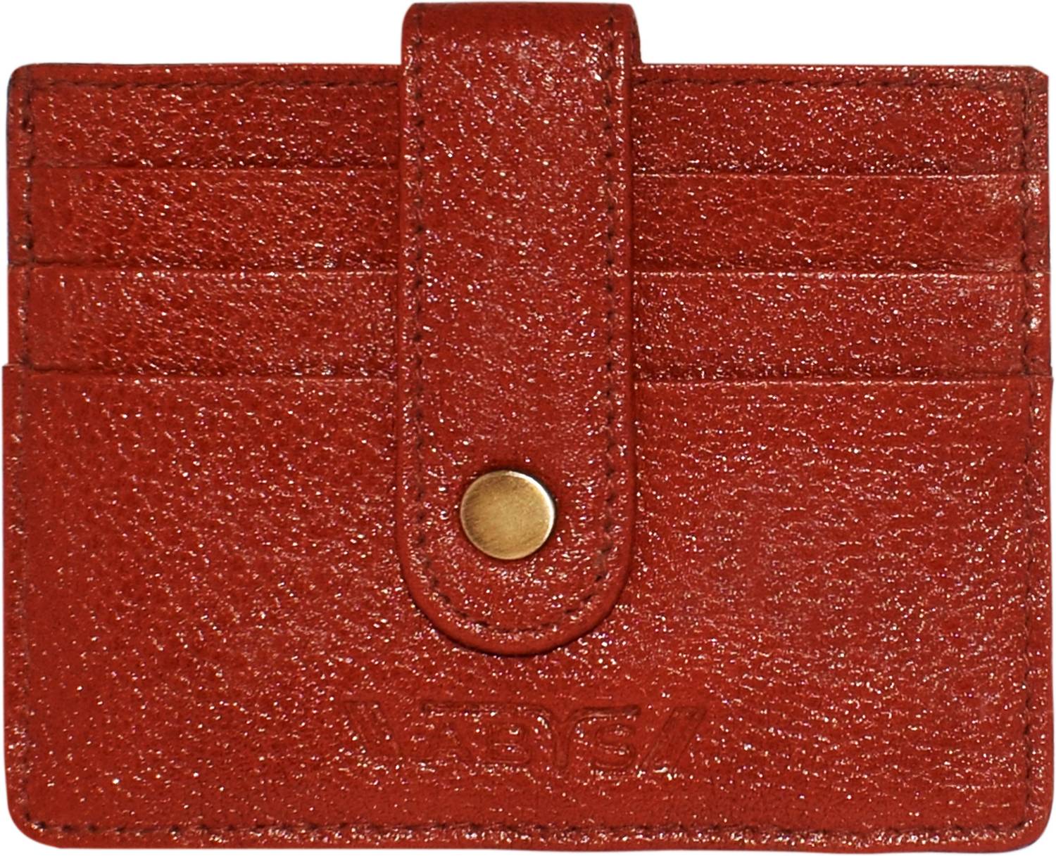 ABYS Genuine Leather 6 Slots Card Holder Unisex Wallet Coin Purse Card Wallet 6 Card Holder