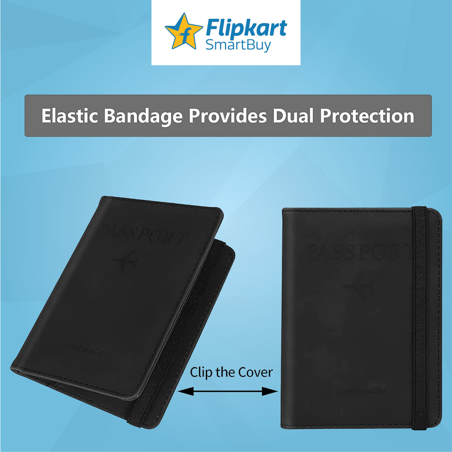 Image of Flipkart SmartBuy Passport Holder Cover Cardholder Travel Wallet Organizer, Passport Case 4 Card Holder