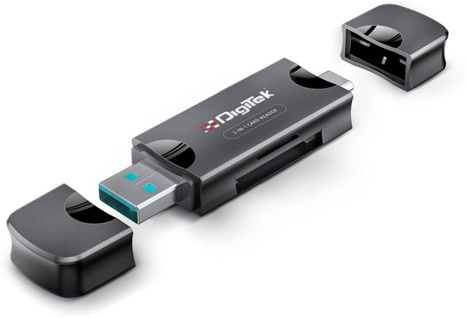 DIGITEK DCR-007 USB-A 3.0 & Type C HighSpeed Multi-Card Reader Supports All Memory Cards Card Reader