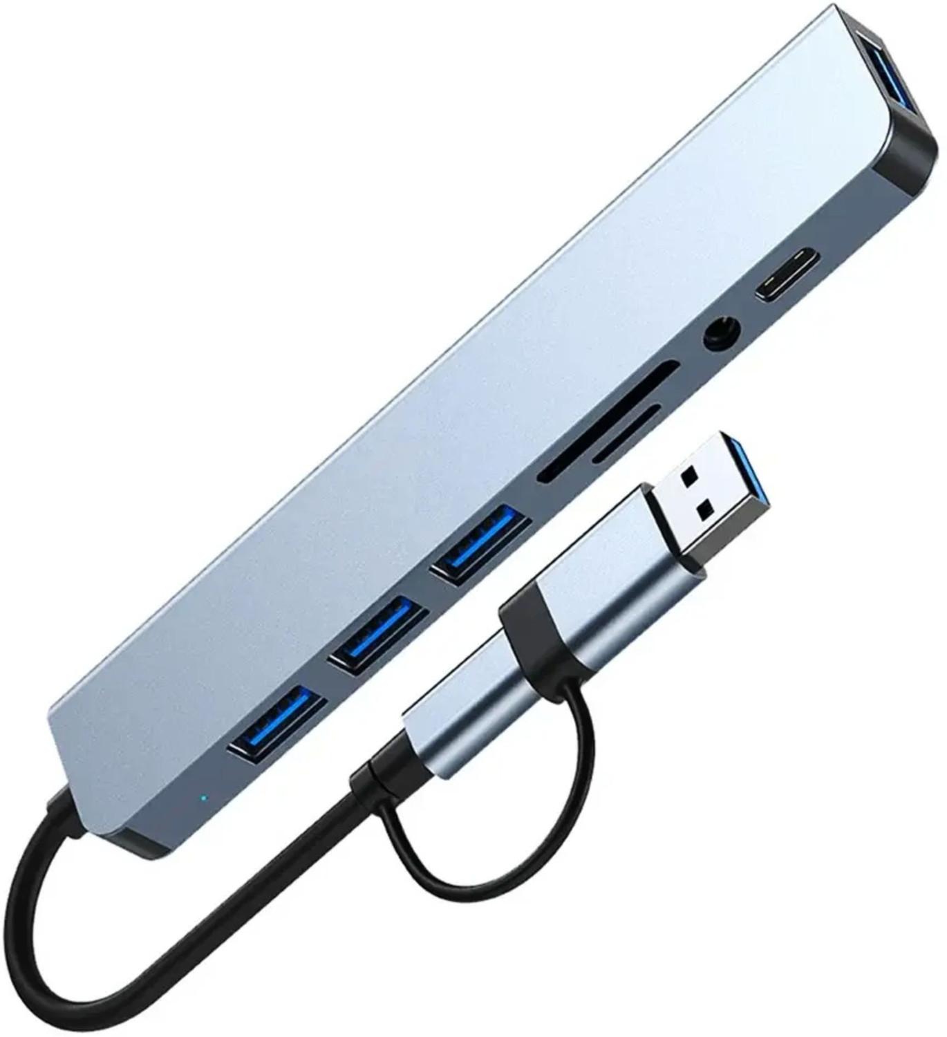 Image of fotokina 8 in 1 Ports USB a Type C USB HUB SD TF Card Reader Card Reader