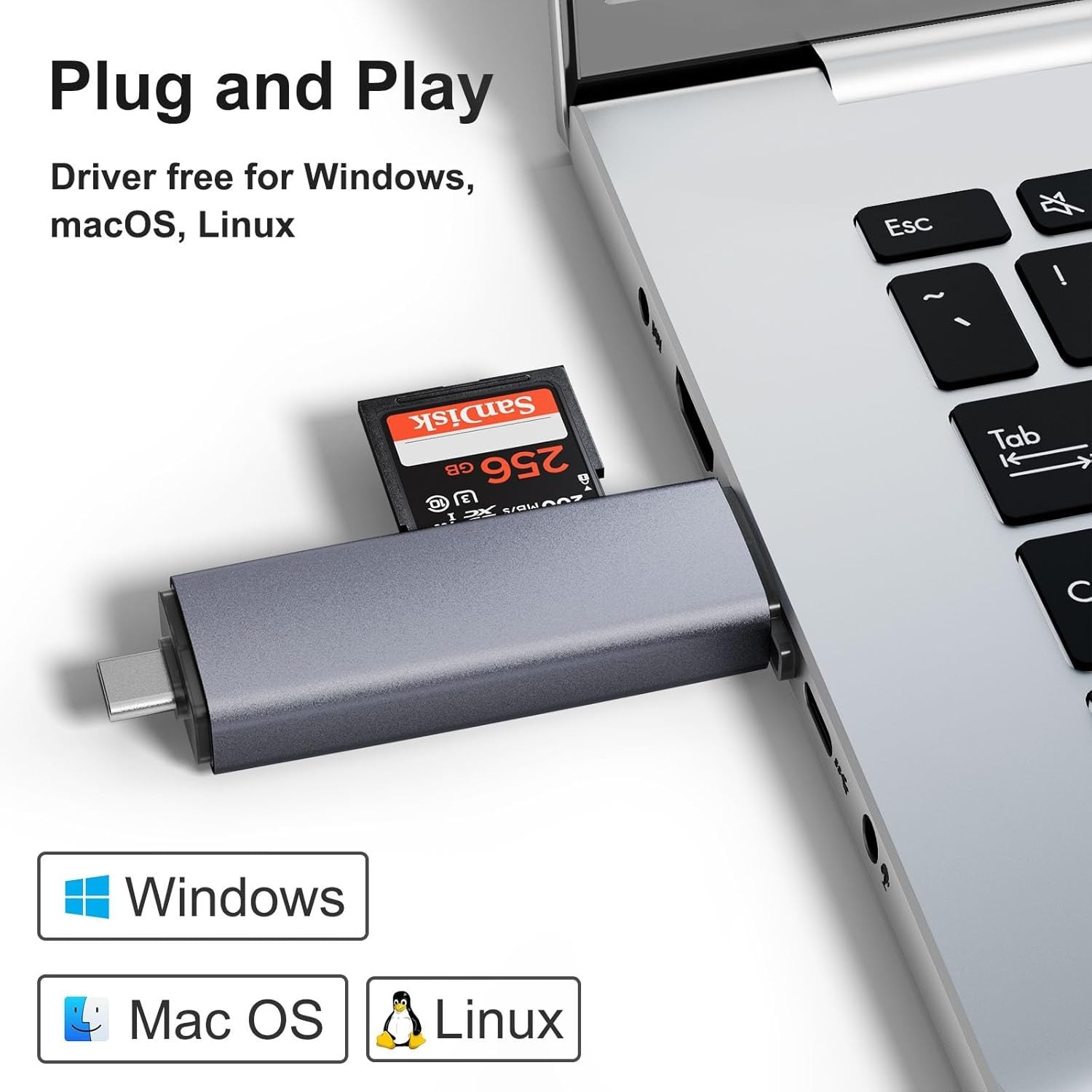Image of Good One OTG Type C SD TF Card Reader 6 in 1 USB 3.0 Micro USB Flash Drive, Card Reader