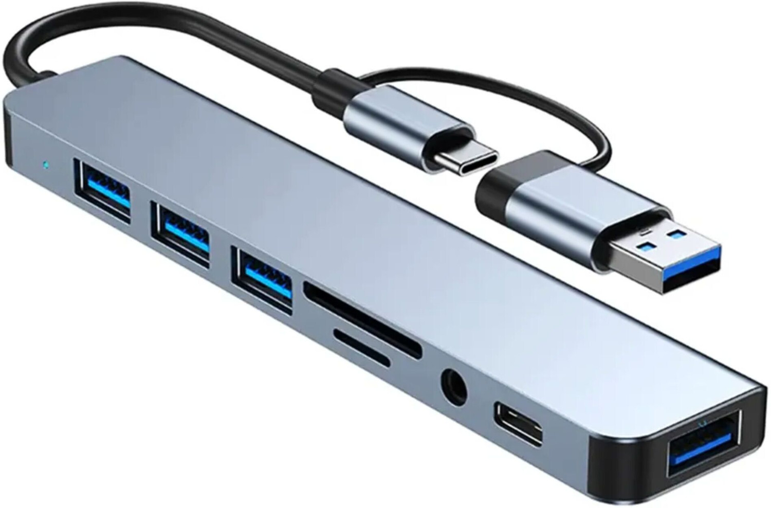 Image of fotokina 8 in 1 Ports USB a Type C USB HUB SD TF Card Reader Card Reader