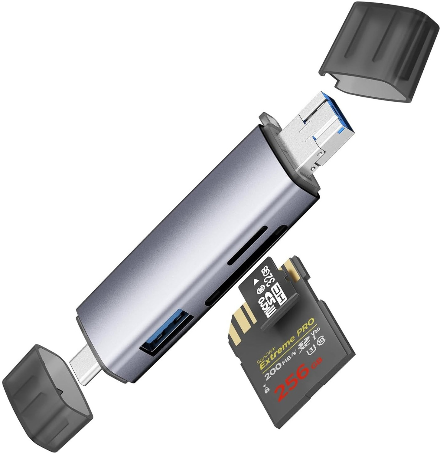 Image of Good One OTG Type C SD TF Card Reader 6 in 1 USB 3.0 Micro USB Flash Drive, Card Reader