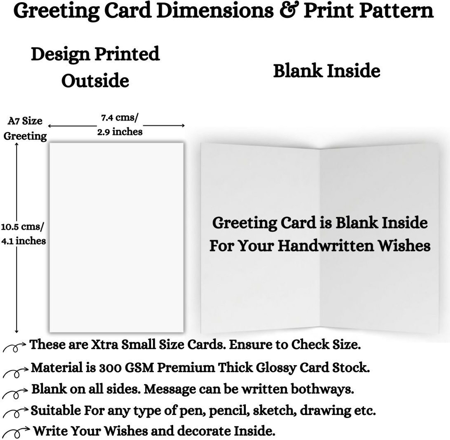 Image of AanyaCentric Blank White Folded Card Stock 2.9x4.1 inch with Premium Red Envelopes Post Card