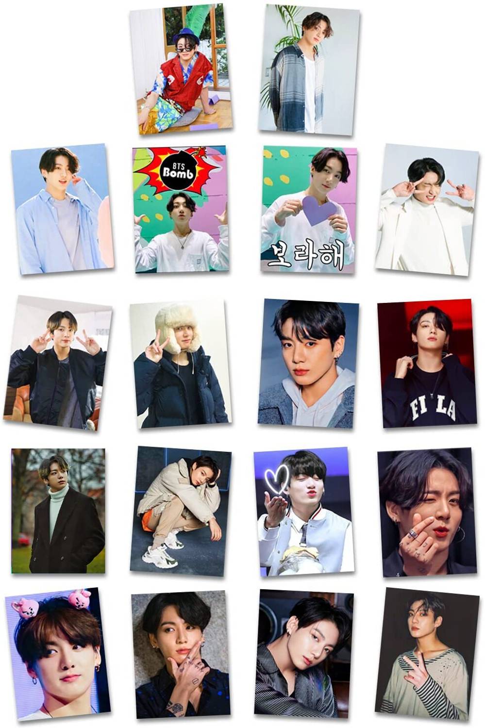 craft maniacs BTS JUNGKOOK PACK OF 18 MATT LAMINATED LOMO CARDS