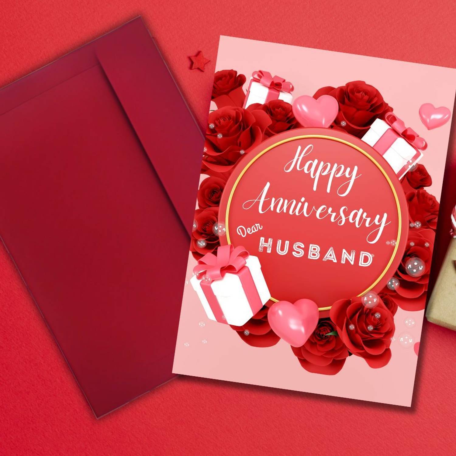 AanyaCentric Anniversary Gift For Husbnd 5.8x8.3inches Message Inside Greeting Card