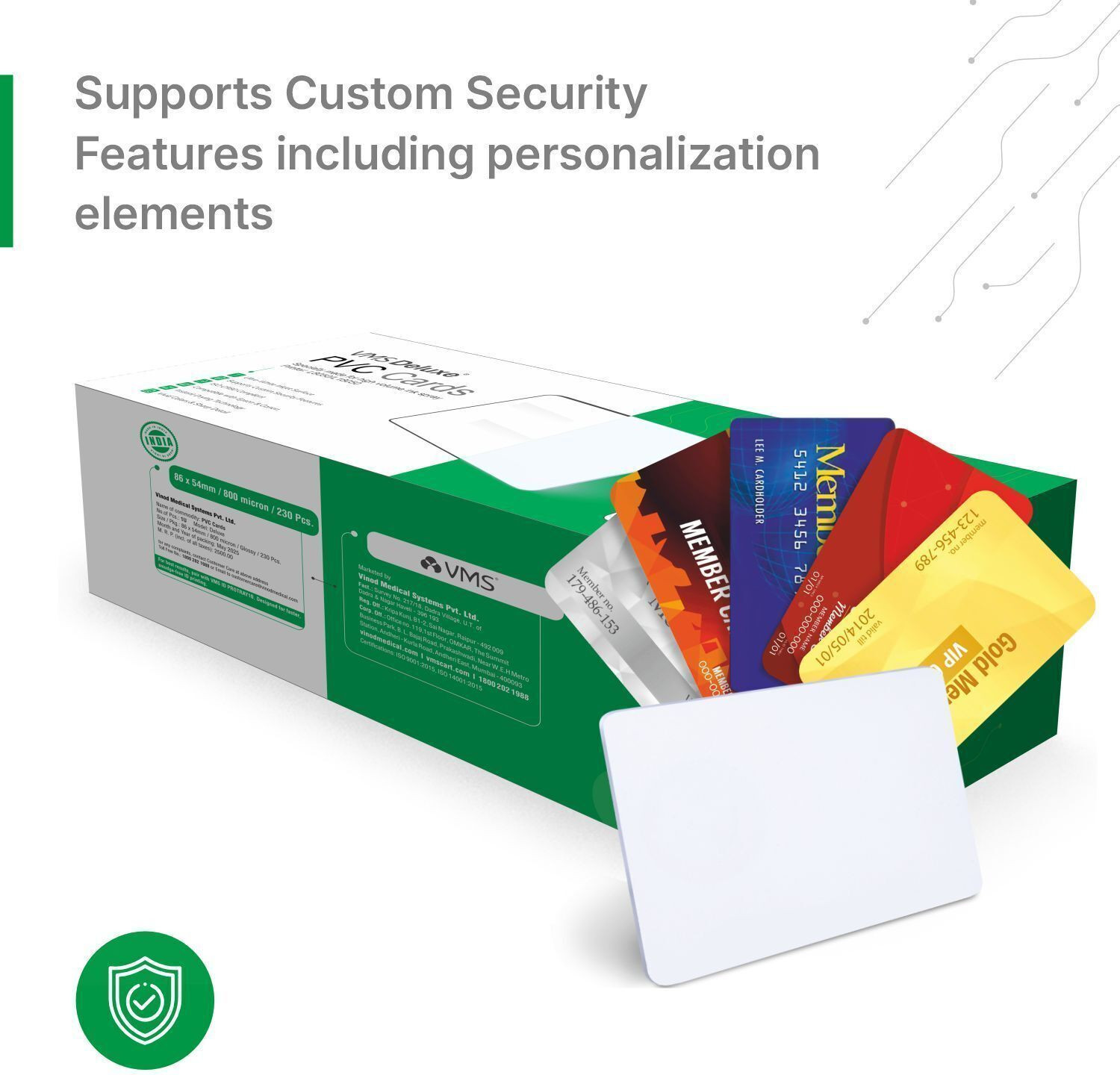 Image of VMS Deluxe PVC Card with Out Chip (Contact IC / Smart Card) - 230 Cards Business Card