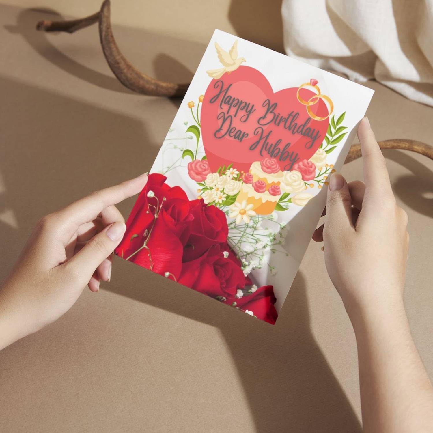 AanyaCentric Husband Hubby Birthday 5.8x8.3inches Printed Greeting Card