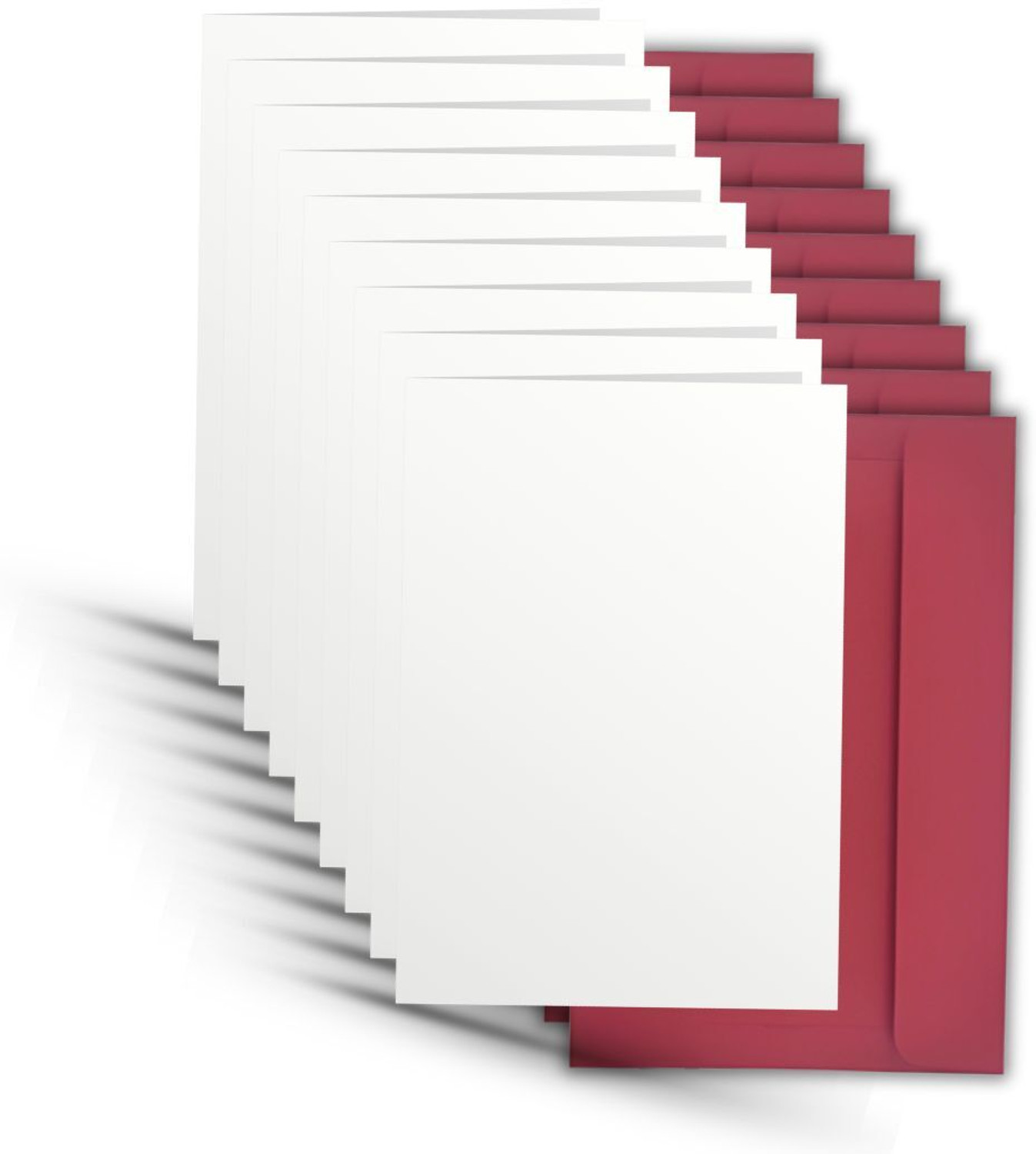 Image of AanyaCentric Blank White Folded Card Stock 2.9x4.1 inch with Premium Red Envelopes Post Card