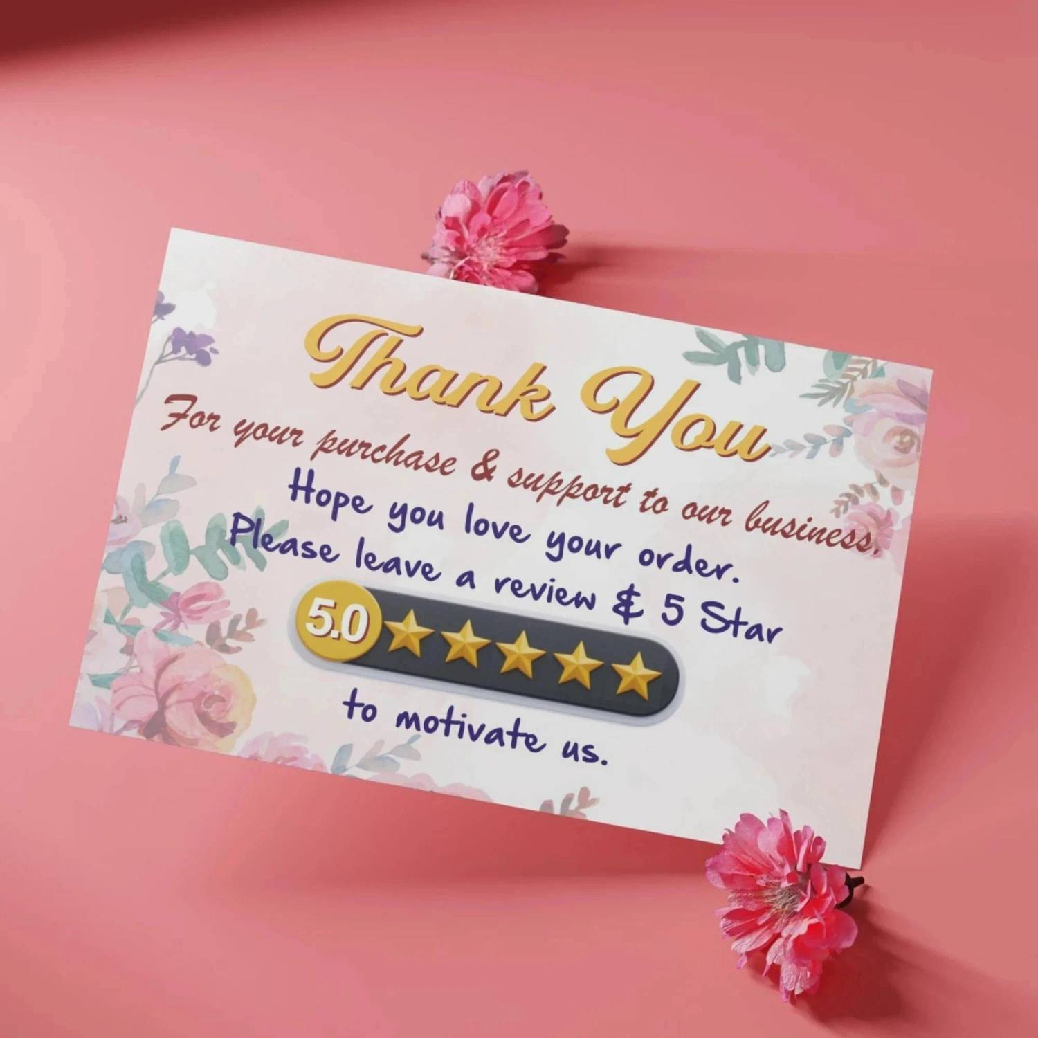 ヨシ　thank youカード　800枚＋おまけ Printstanery Thank You Card Set for Business - Gifts Packaging