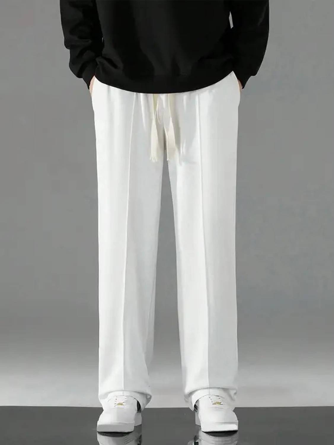LIBJA Straight Fit Men White Trousers - Image 3