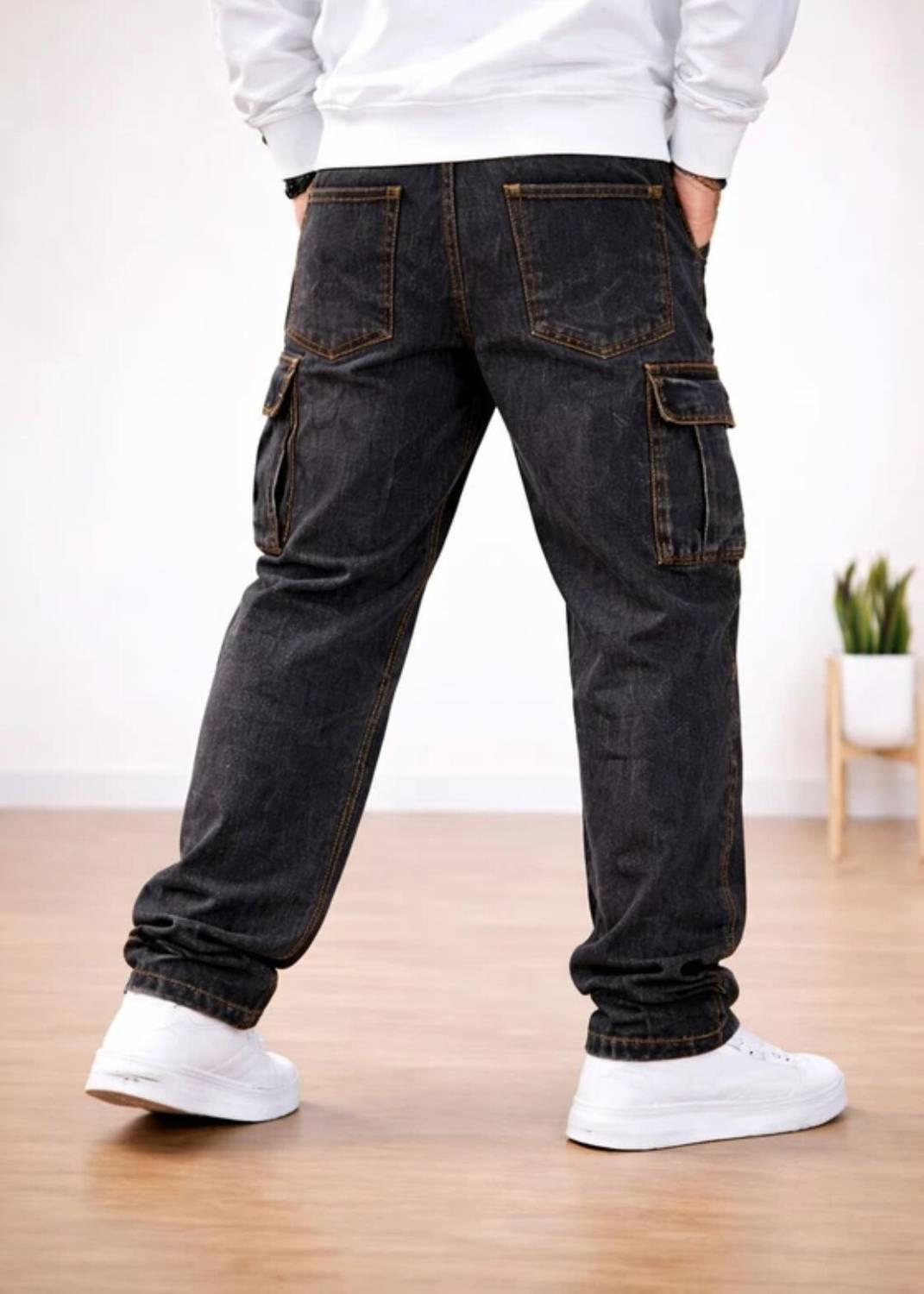 Playfeel Men Dark Grey Jeans - Image 2