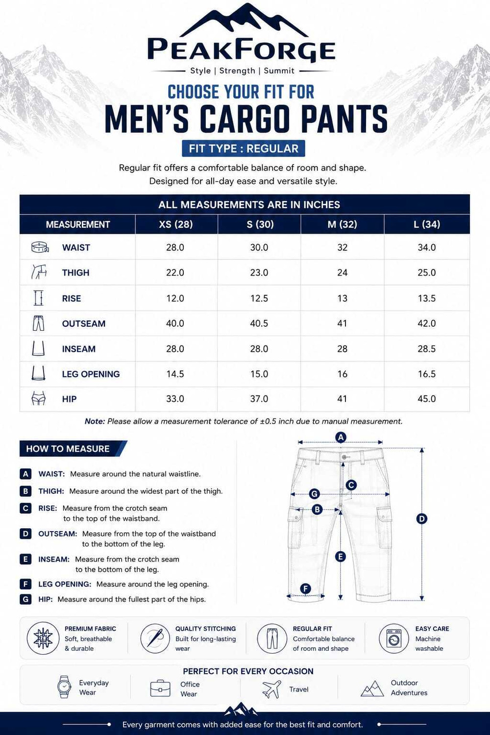 Image of PEAKFORGE Men Cargos